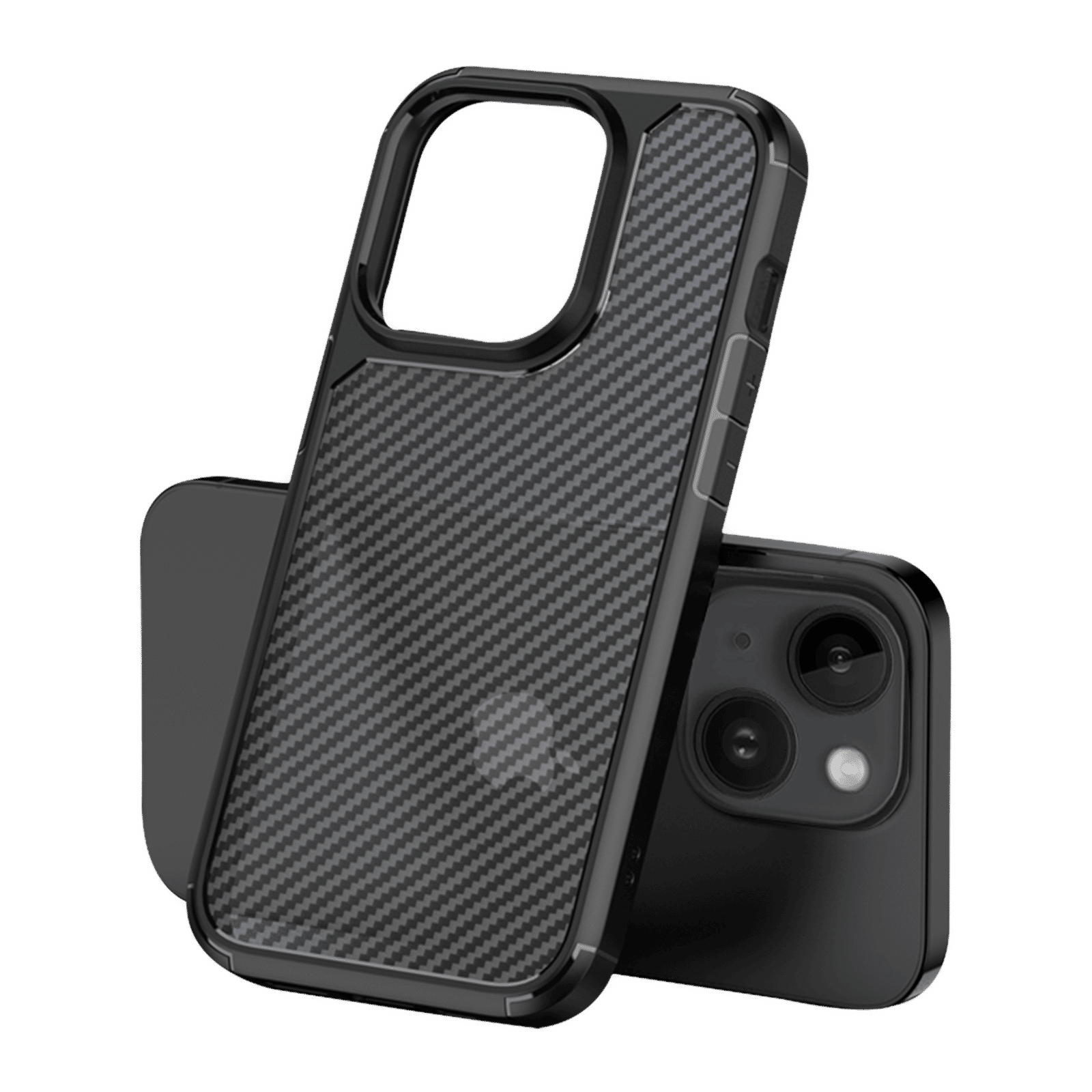 in base Carbon Shield Fiber Back Cover for Apple iPhone 14 Plus (Anti-Slip Grip, Black) in base Carbon Shield Fiber Back Cover for Apple iPhone 14 Plus (Anti-Slip Grip, Black)_1