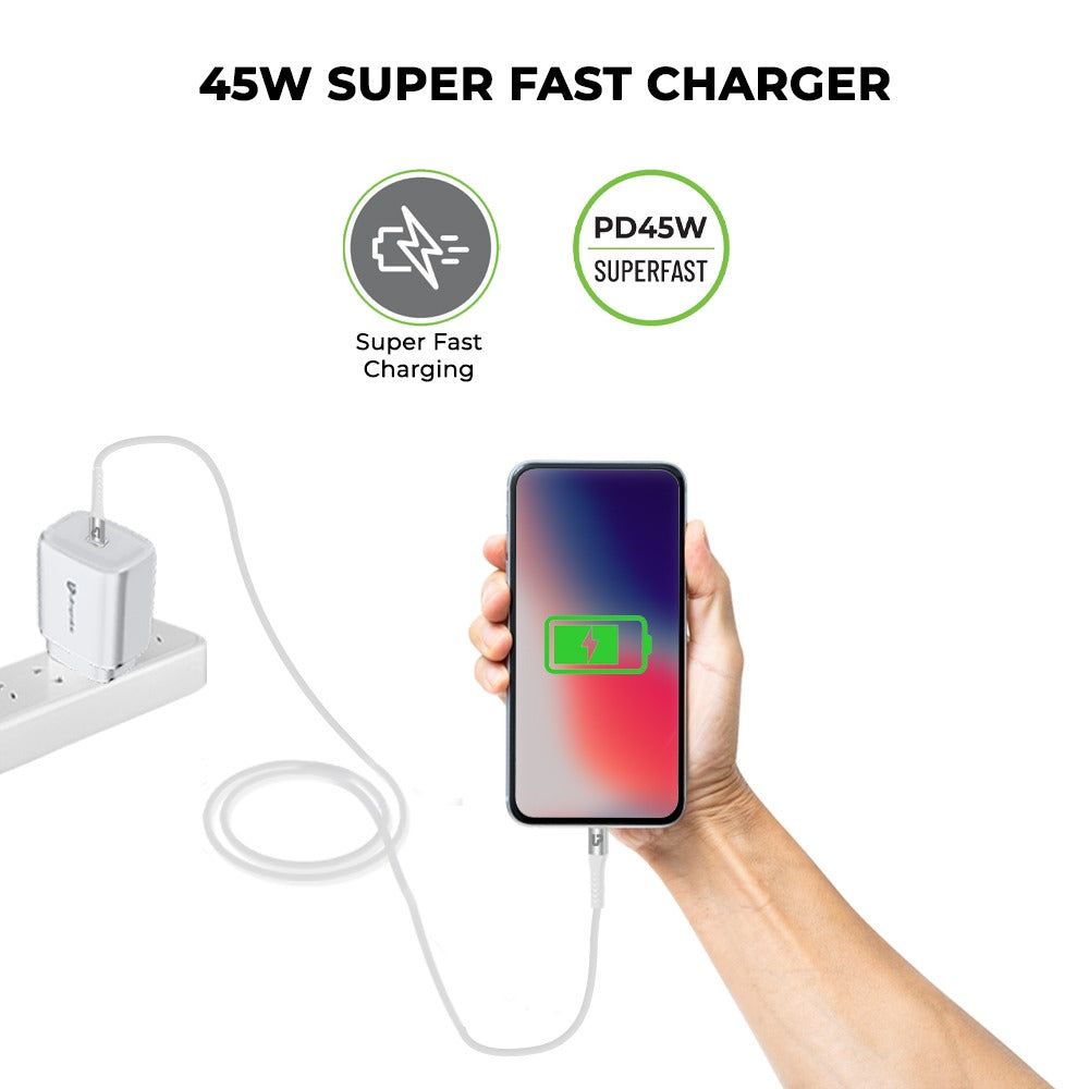 ultraprolink Boost 45W Type C Fast Charger (Type C to Type C, Multi-Layer Protection, White) ultraprolink Boost 45W Type C Fast Charger (Type C to Type C, Multi-Layer Protection, White)_8
