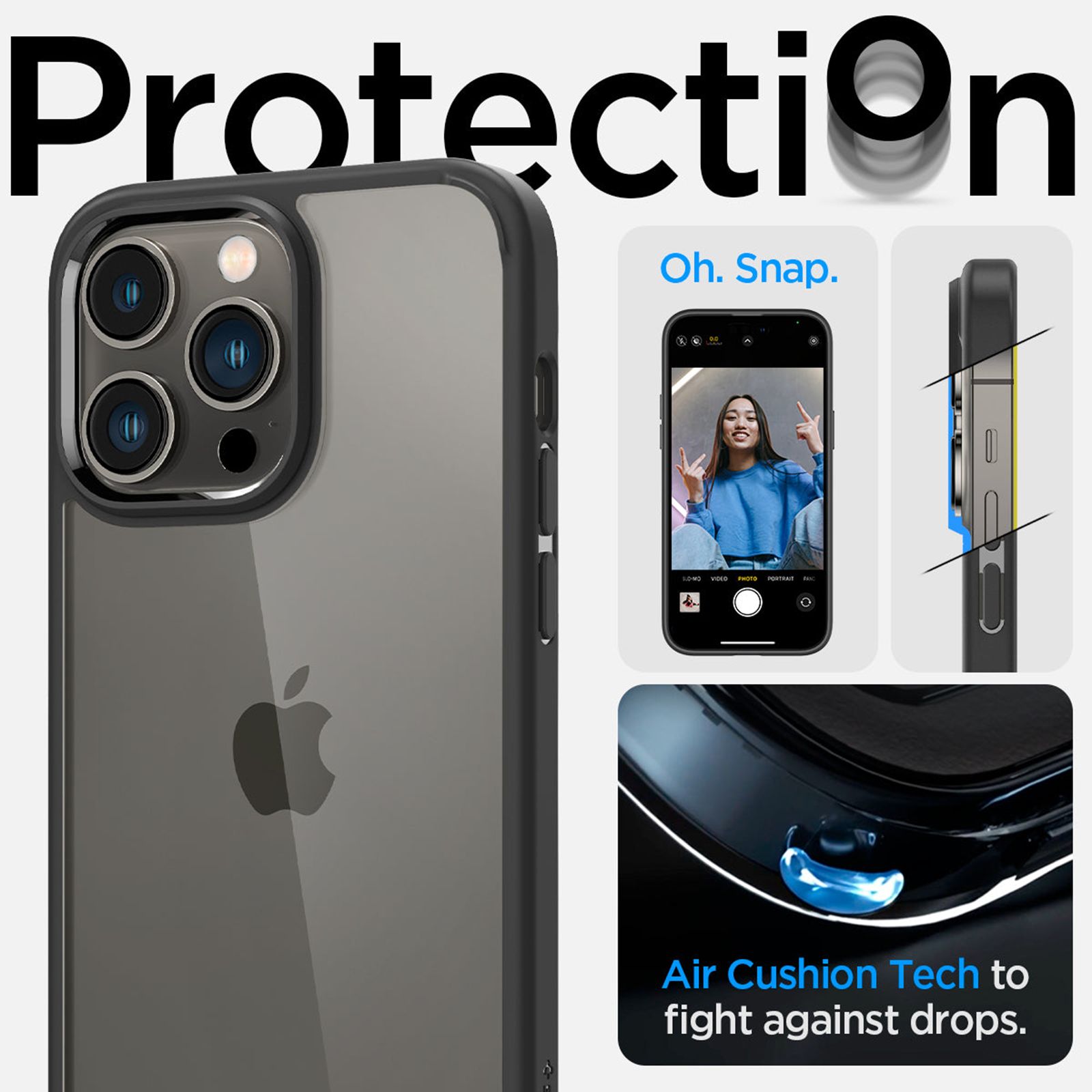 spigen Ultra Hybrid TPU & Polycarbonate Back Case for Apple iPhone 14 Pro Max (Wireless Charging Compatible, Matte Black) spigen Ultra Hybrid TPU & Polycarbonate Back Case for Apple iPhone 14 Pro Max (Wireless Charging Compatible, Matte Black)_12