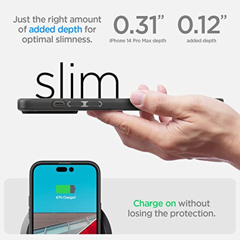 spigen Ultra Hybrid TPU & Polycarbonate Back Case for Apple iPhone 14 Pro Max (Wireless Charging Compatible, Matte Black) spigen Ultra Hybrid TPU & Polycarbonate Back Case for Apple iPhone 14 Pro Max (Wireless Charging Compatible, Matte Black)_7