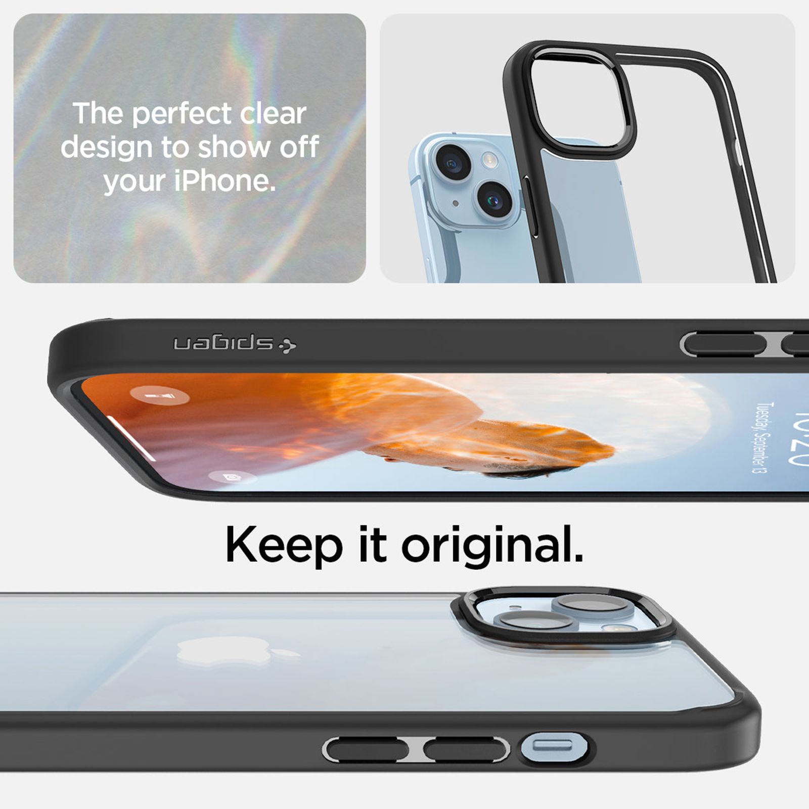 spigen Ultra Hybrid TPU & Polycarbonate Back Case for Apple iPhone 14 Plus (Wireless Charging Compatible, Matte Black)_10
