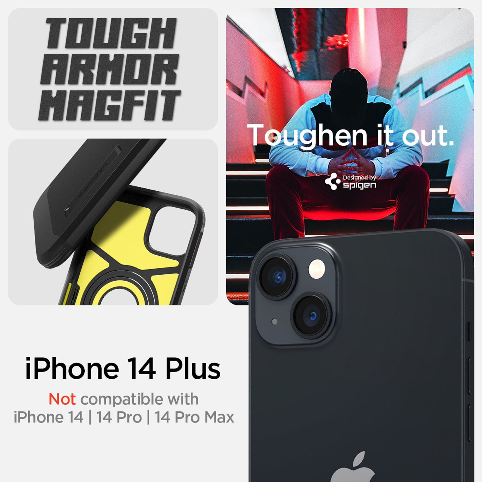 spigen Tough Armor MagFit TPU & Polycarbonate Back Case for Apple iPhone 14 Plus (Wireless Charging Compatible, Black) spigen Tough Armor MagFit TPU & Polycarbonate Back Case for Apple iPhone 14 Plus (Wireless Charging Compatible, Black)_13