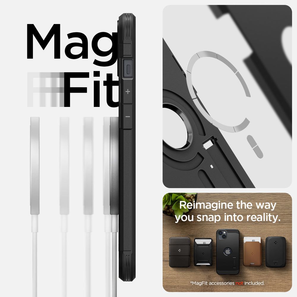 spigen Tough Armor MagFit TPU & Polycarbonate Back Case for Apple iPhone 14 Plus (Wireless Charging Compatible, Black) spigen Tough Armor MagFit TPU & Polycarbonate Back Case for Apple iPhone 14 Plus (Wireless Charging Compatible, Black)_7