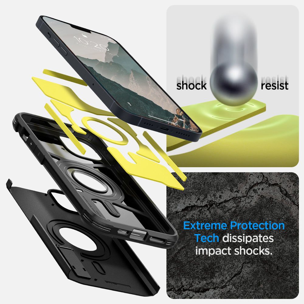 spigen Tough Armor MagFit TPU & Polycarbonate Back Case for Apple iPhone 14 Plus (Wireless Charging Compatible, Black) spigen Tough Armor MagFit TPU & Polycarbonate Back Case for Apple iPhone 14 Plus (Wireless Charging Compatible, Black)_8
