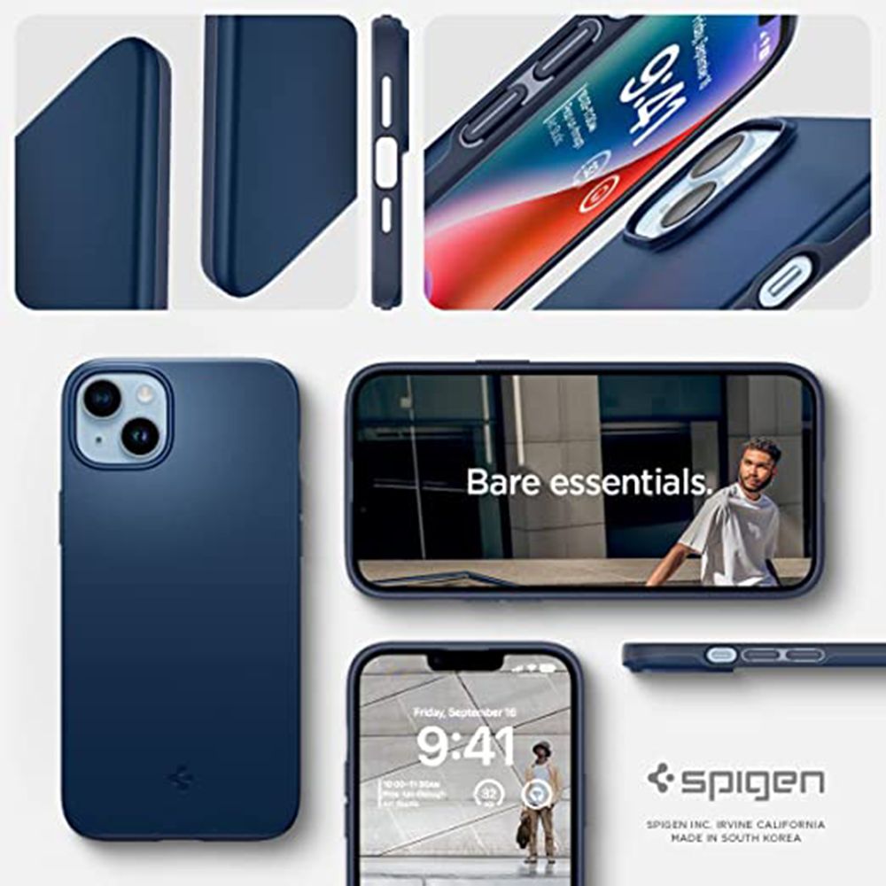 spigen Thin Fit TPU & Polycarbonate Back Case for Apple iPhone 14 Plus (Wireless Charging Compatible, Navy Blue) spigen Thin Fit TPU & Polycarbonate Back Case for Apple iPhone 14 Plus (Wireless Charging Compatible, Navy Blue)_10