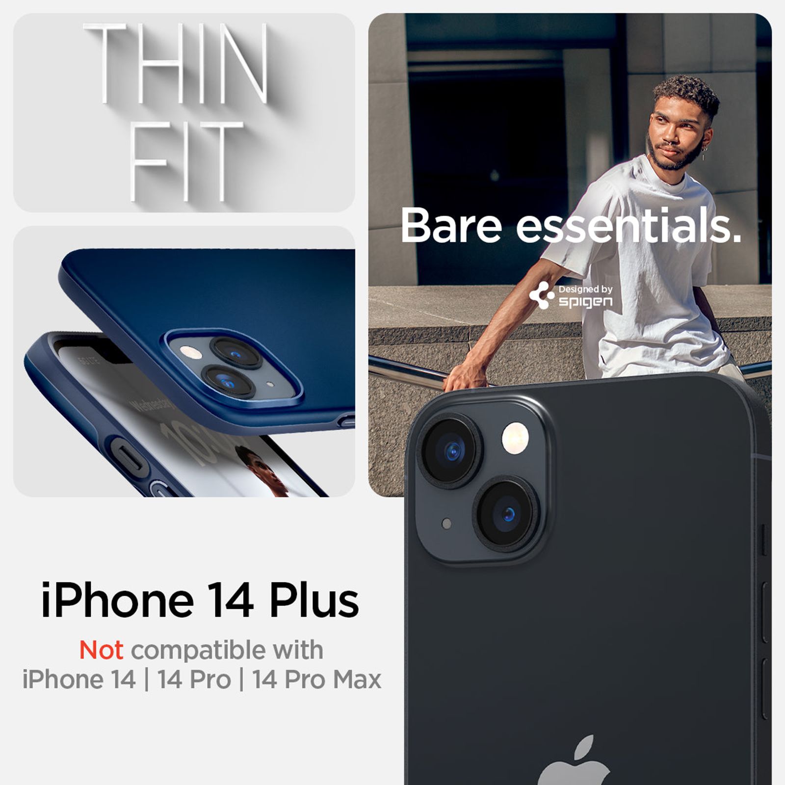 spigen Thin Fit TPU & Polycarbonate Back Case for Apple iPhone 14 Plus (Wireless Charging Compatible, Navy Blue) spigen Thin Fit TPU & Polycarbonate Back Case for Apple iPhone 14 Plus (Wireless Charging Compatible, Navy Blue)_6