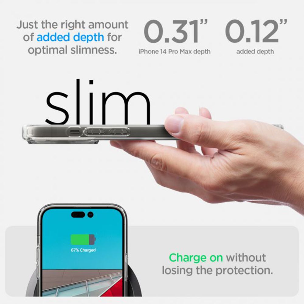 spigen Ultra Hybrid TPU & Polycarbonate Back Case for Apple iPhone 14 Pro (Wireless Charging Compatible, Matte Black)_7
