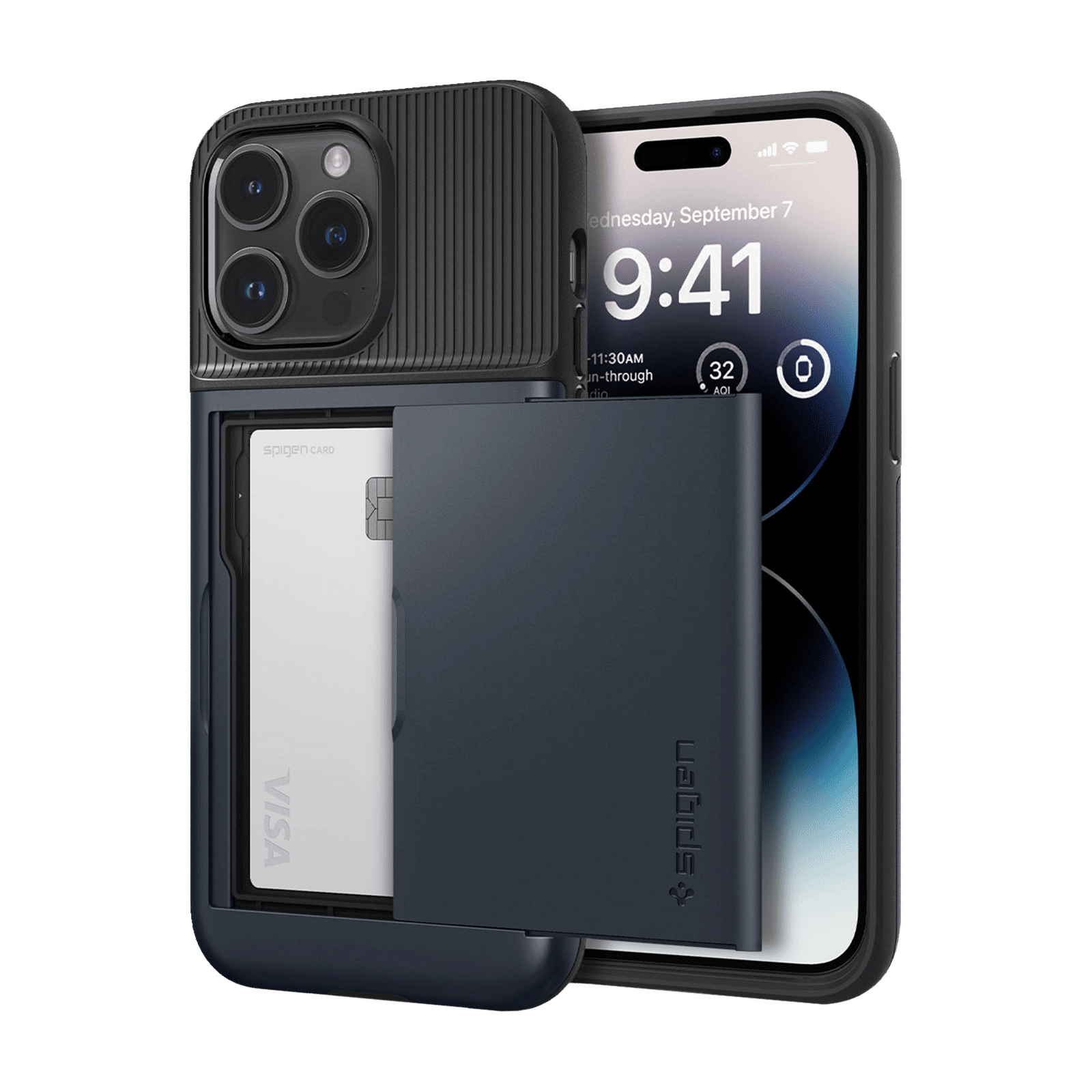 spigen Slim Armor CS TPU & Polycarbonate Back Case for Apple iPhone 14 Pro (Air Cushion Technology, Metal Slate) spigen Slim Armor CS TPU & Polycarbonate Back Case for Apple iPhone 14 Pro (Air Cushion Technology, Metal Slate)_1