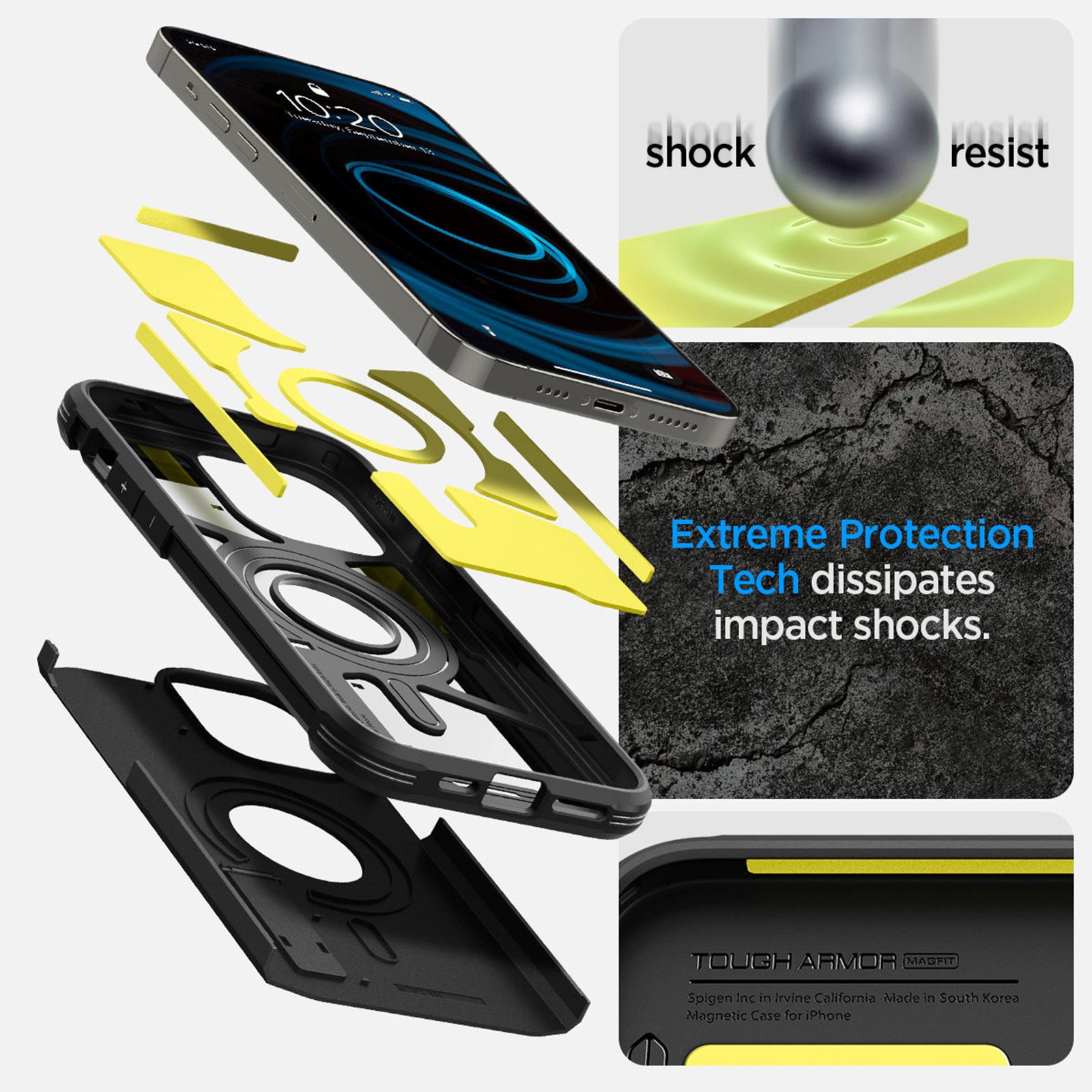 spigen Tough Armor MagFit TPU & Polycarbonate Back Case for Apple iPhone 14 Pro (Wireless Charging Compatible, Black) spigen Tough Armor MagFit TPU & Polycarbonate Back Case for Apple iPhone 14 Pro (Wireless Charging Compatible, Black)_6