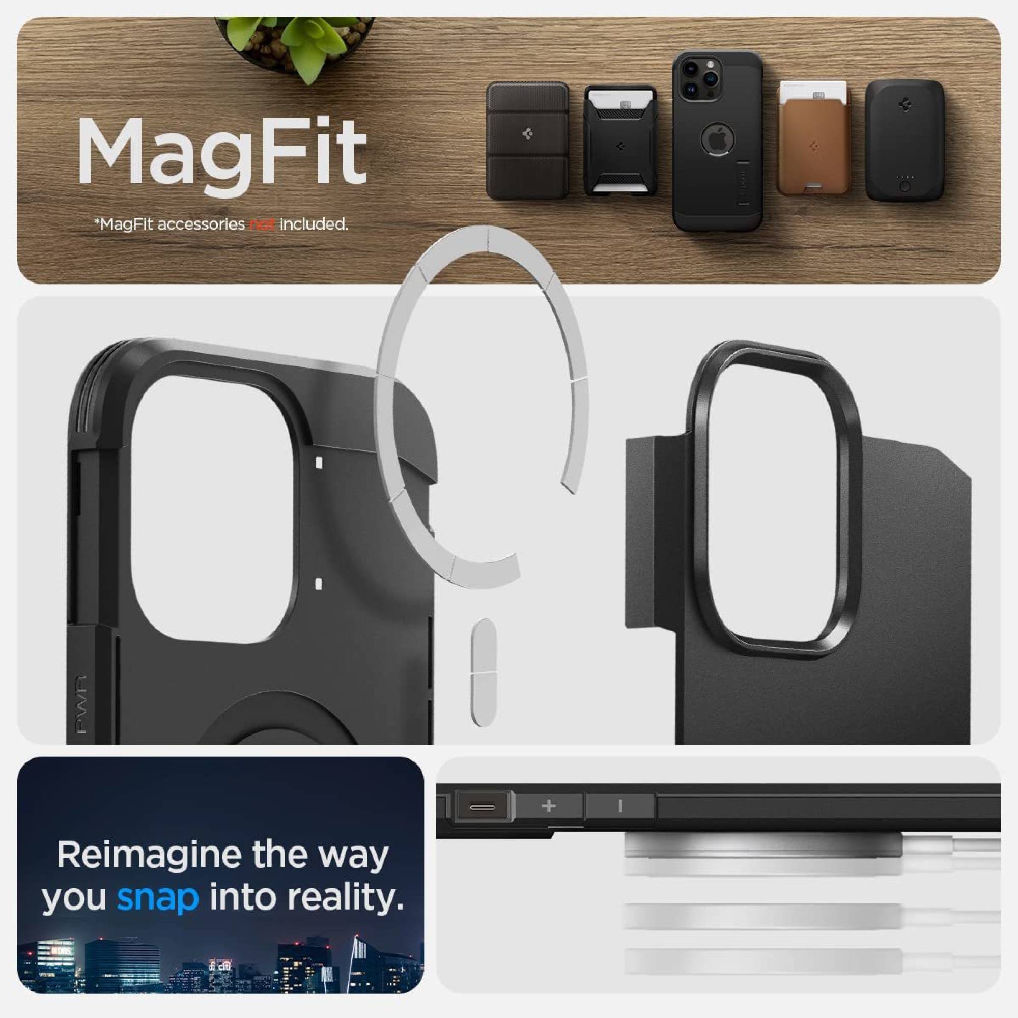 spigen Tough Armor MagFit TPU & Polycarbonate Back Case for Apple iPhone 14 Pro (Wireless Charging Compatible, Black) spigen Tough Armor MagFit TPU & Polycarbonate Back Case for Apple iPhone 14 Pro (Wireless Charging Compatible, Black)_7
