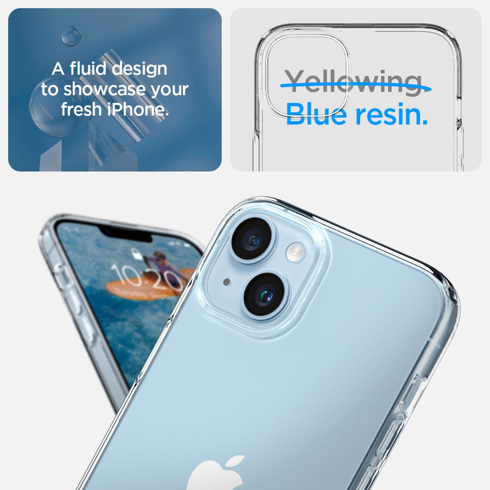 spigen Liquid Crystal TPU Back Case for Apple iPhone 14 (Wireless Charging Compatible, Crystal Clear)_9