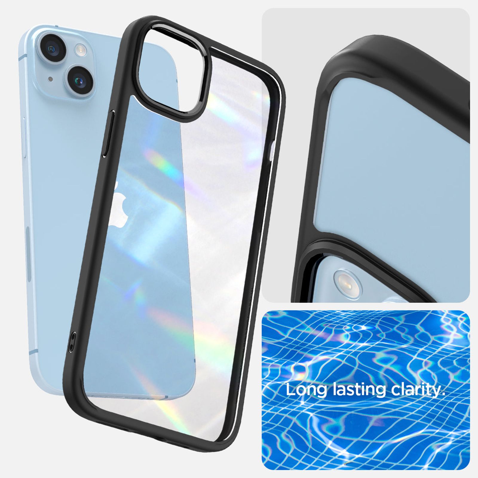 spigen Ultra Hybrid TPU & Polycarbonate Back Case for Apple iPhone 14 (Wireless Charging Compatible, Matte Black)_5