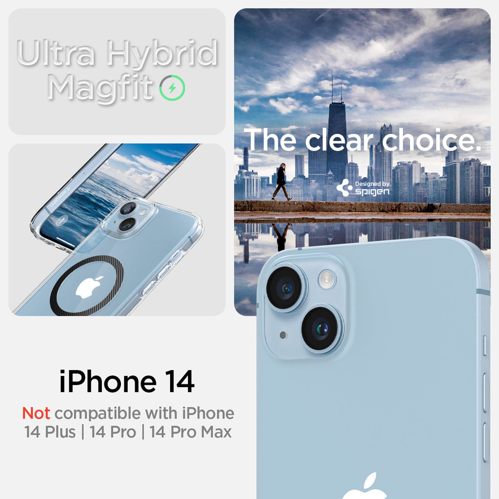 spigen Ultra Hybrid MagFit TPU & Polycarbonate Back Case for Apple iPhone 14 (Wireless Charging Compatible, Clear) spigen Ultra Hybrid MagFit TPU & Polycarbonate Back Case for Apple iPhone 14 (Wireless Charging Compatible, Clear)_13