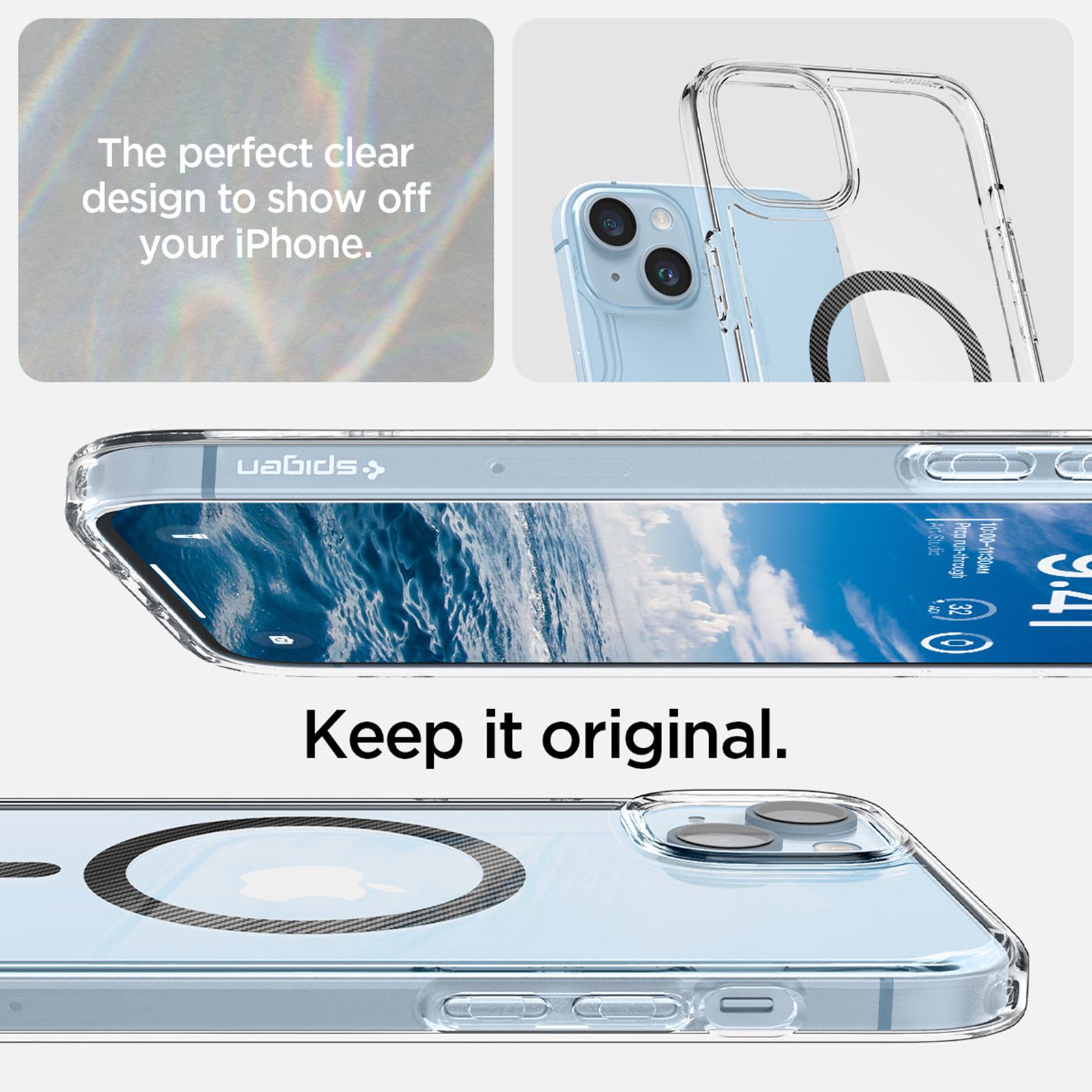 spigen Ultra Hybrid MagFit TPU & Polycarbonate Back Case for Apple iPhone 14 (Wireless Charging Compatible, Clear) spigen Ultra Hybrid MagFit TPU & Polycarbonate Back Case for Apple iPhone 14 (Wireless Charging Compatible, Clear)_5