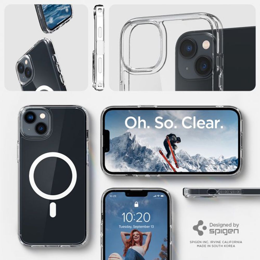 spigen Ultra Hybrid MagFit TPU & Polycarbonate Back Case for Apple iPhone 14 (Wireless Charging Compatible, Clear) spigen Ultra Hybrid MagFit TPU & Polycarbonate Back Case for Apple iPhone 14 (Wireless Charging Compatible, Clear)_7