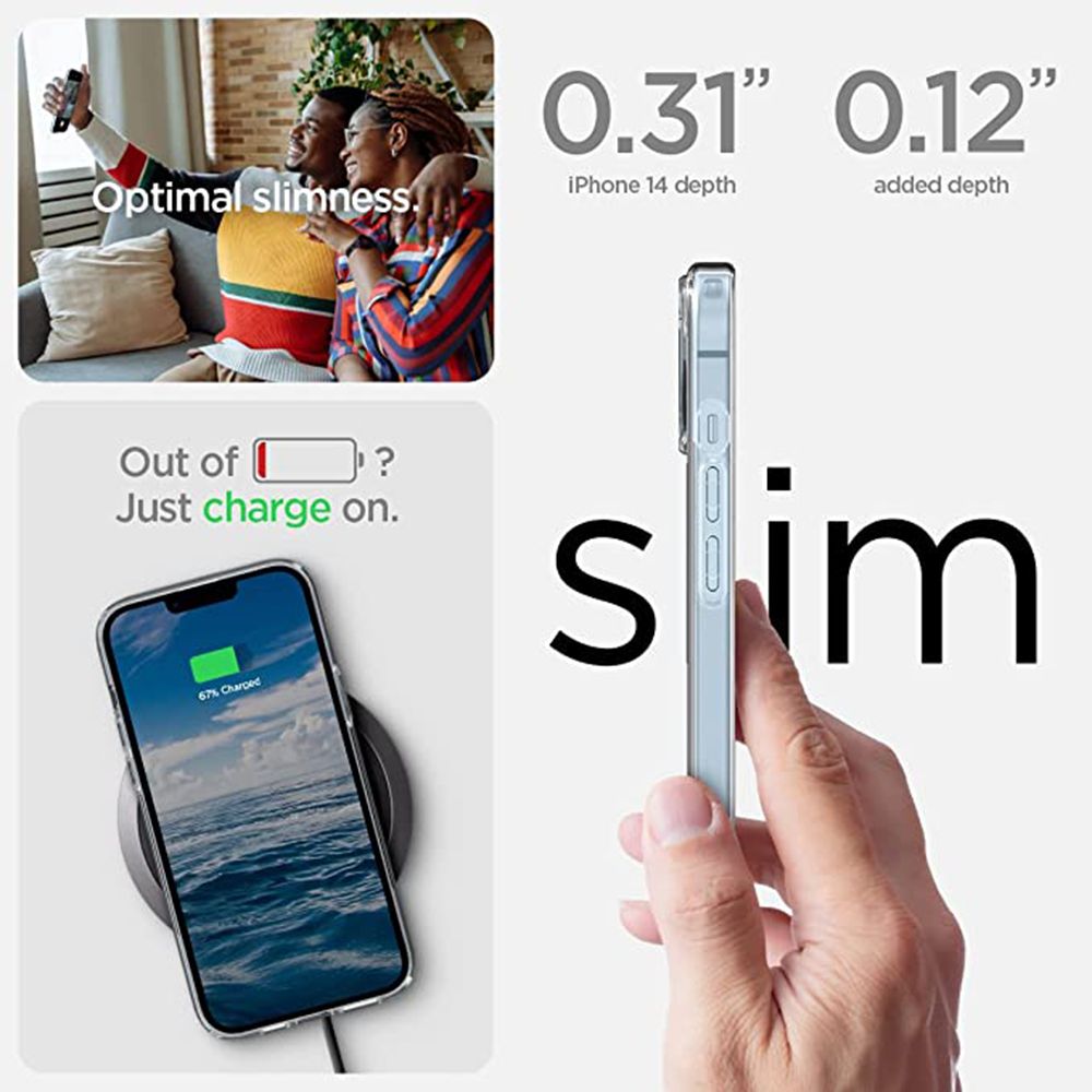 spigen Ultra Hybrid MagFit TPU & Polycarbonate Back Case for Apple iPhone 14 (Wireless Charging Compatible, Clear) spigen Ultra Hybrid MagFit TPU & Polycarbonate Back Case for Apple iPhone 14 (Wireless Charging Compatible, Clear)_8