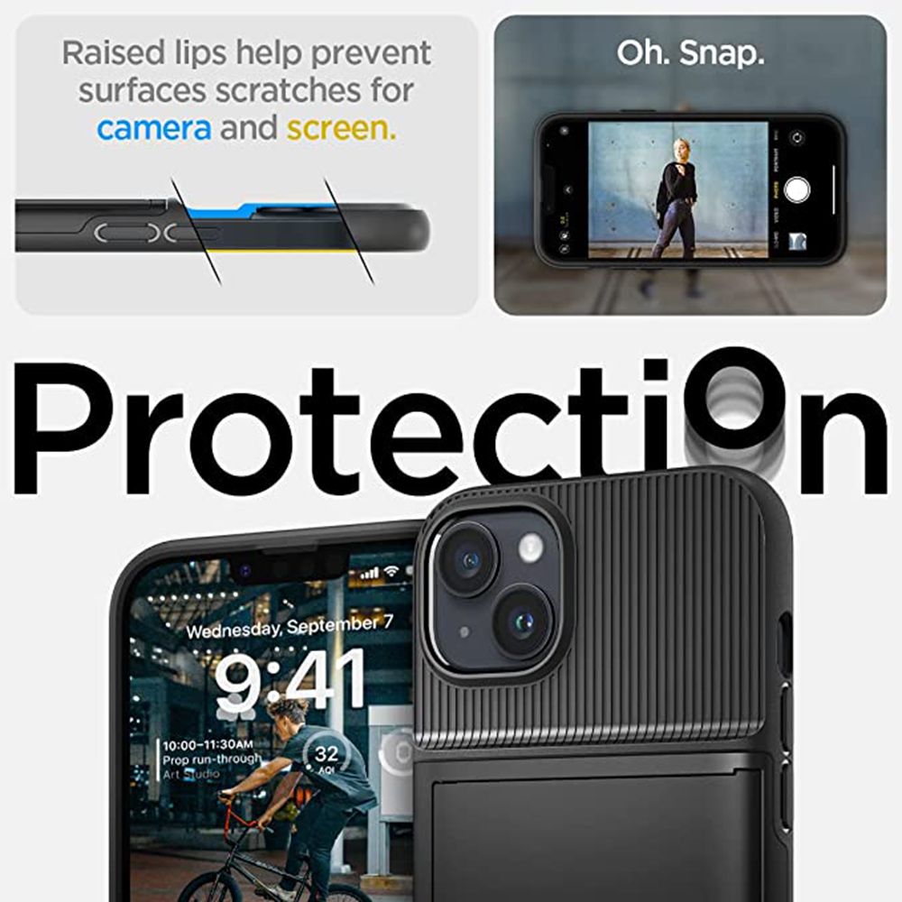 spigen Slim Armor CS TPU & Polycarbonate Back Case for Apple iPhone 14 (Air Cushion Technology, Black) spigen Slim Armor CS TPU & Polycarbonate Back Case for Apple iPhone 14 (Air Cushion Technology, Black)_10