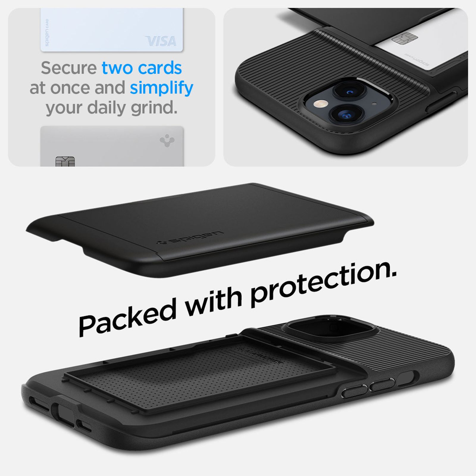 spigen Slim Armor CS TPU & Polycarbonate Back Case for Apple iPhone 14 (Air Cushion Technology, Black) spigen Slim Armor CS TPU & Polycarbonate Back Case for Apple iPhone 14 (Air Cushion Technology, Black)_15