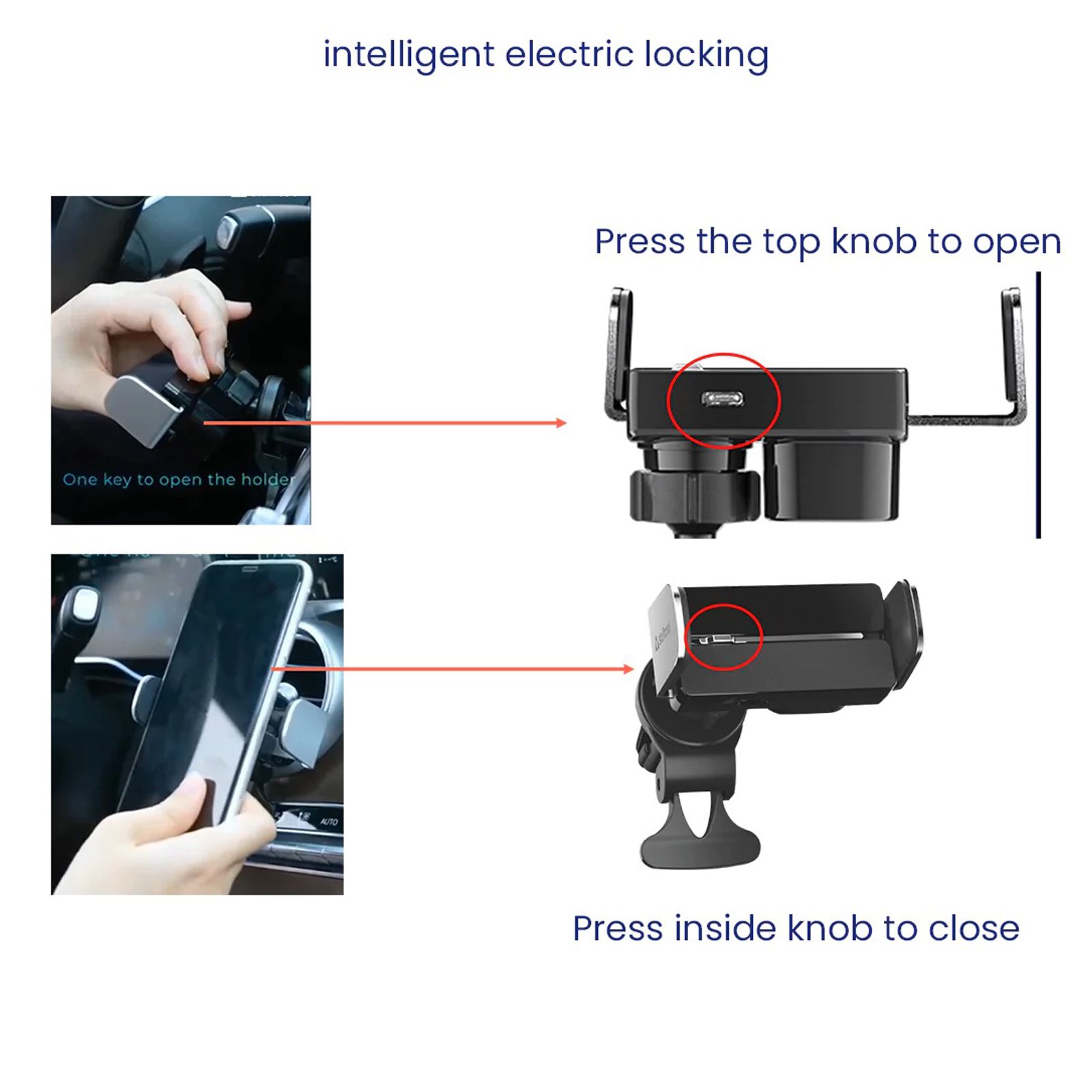 stuffcool Tener Pro Car Mount for Mobile (Intelligent Electric Lock, Black) stuffcool Tener Pro Car Mount for Mobile (Intelligent Electric Lock, Black)_4