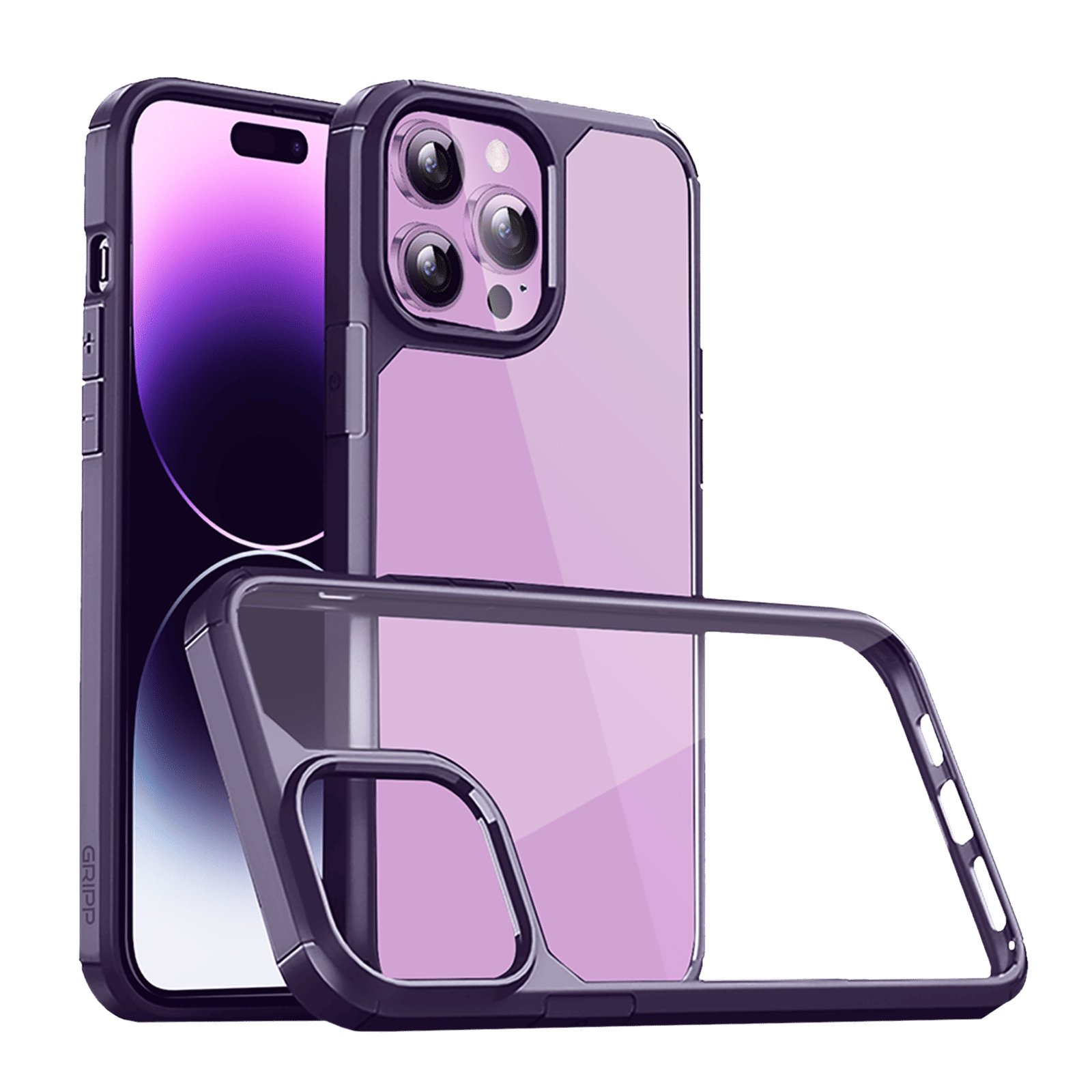 GRIPP Defender Hard TPU, Polycarbonate Back Case for Apple iPhone 14 Pro (Drop Protection, Purple) GRIPP Defender Hard TPU, Polycarbonate Back Case for Apple iPhone 14 Pro (Drop Protection, Purple)_1