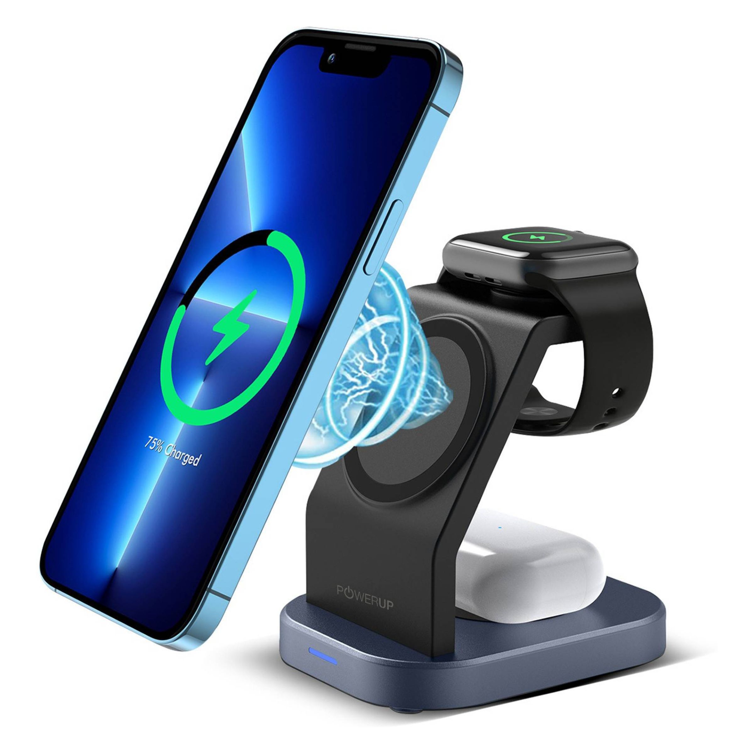 POWERUP 23W 3-in-1 Wireless Charger for iWatch Series 7, 6, 5, 4, 3, 2, 1, AirPods & iPhone (Multi-Layer Protection, Black) POWERUP 23W 3-in-1 Wireless Charger for iWatch Series 7, 6, 5, 4, 3, 2, 1, AirPods & iPhone (Multi-Layer Protection, Black)_7