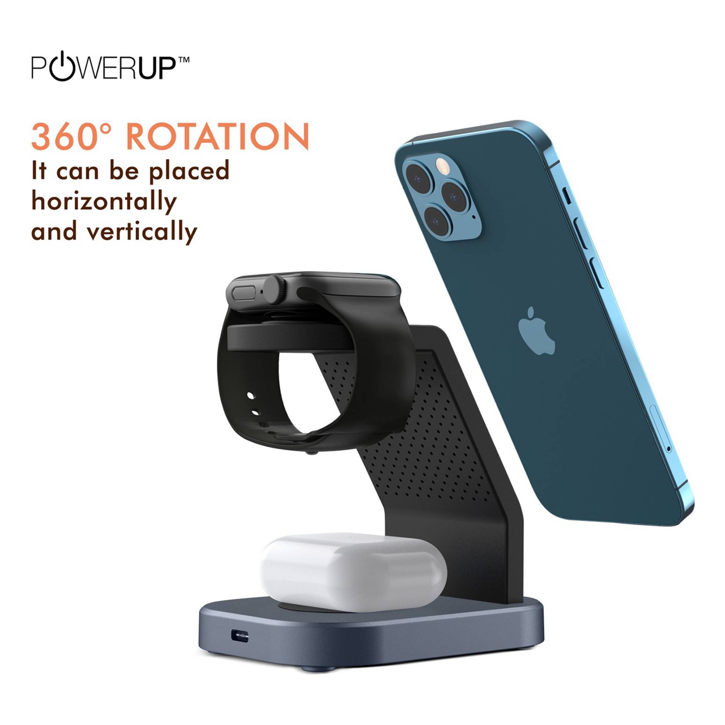 POWERUP 23W 3-in-1 Wireless Charger for iWatch Series 7, 6, 5, 4, 3, 2, 1, AirPods & iPhone (Multi-Layer Protection, Black) POWERUP 23W 3-in-1 Wireless Charger for iWatch Series 7, 6, 5, 4, 3, 2, 1, AirPods & iPhone (Multi-Layer Protection, Black)_9