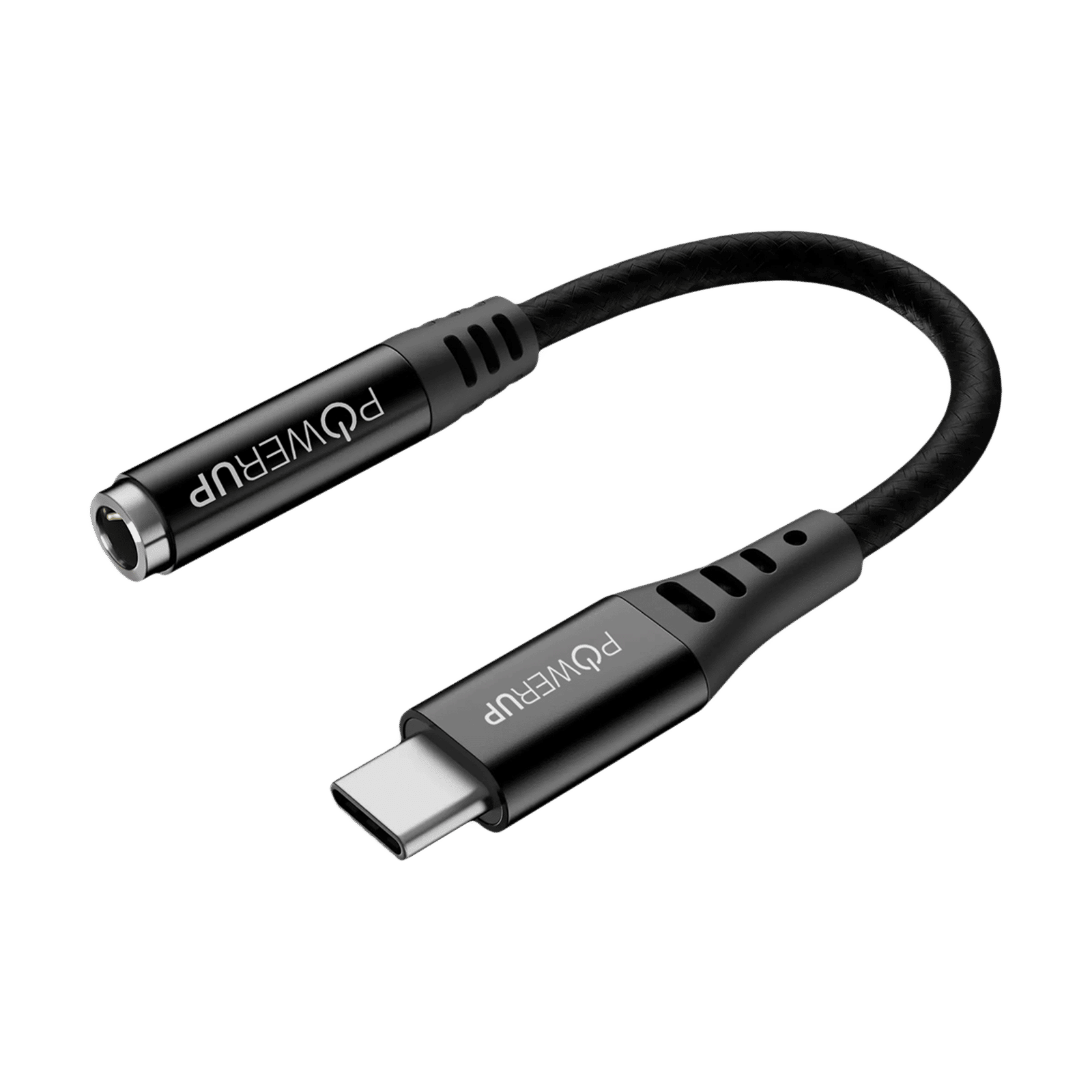 POWERUP Type C to 3.5mm Stereo 0.40 Feet (0.12 M) Cable (Powerful Noise Reduction, Black)_4