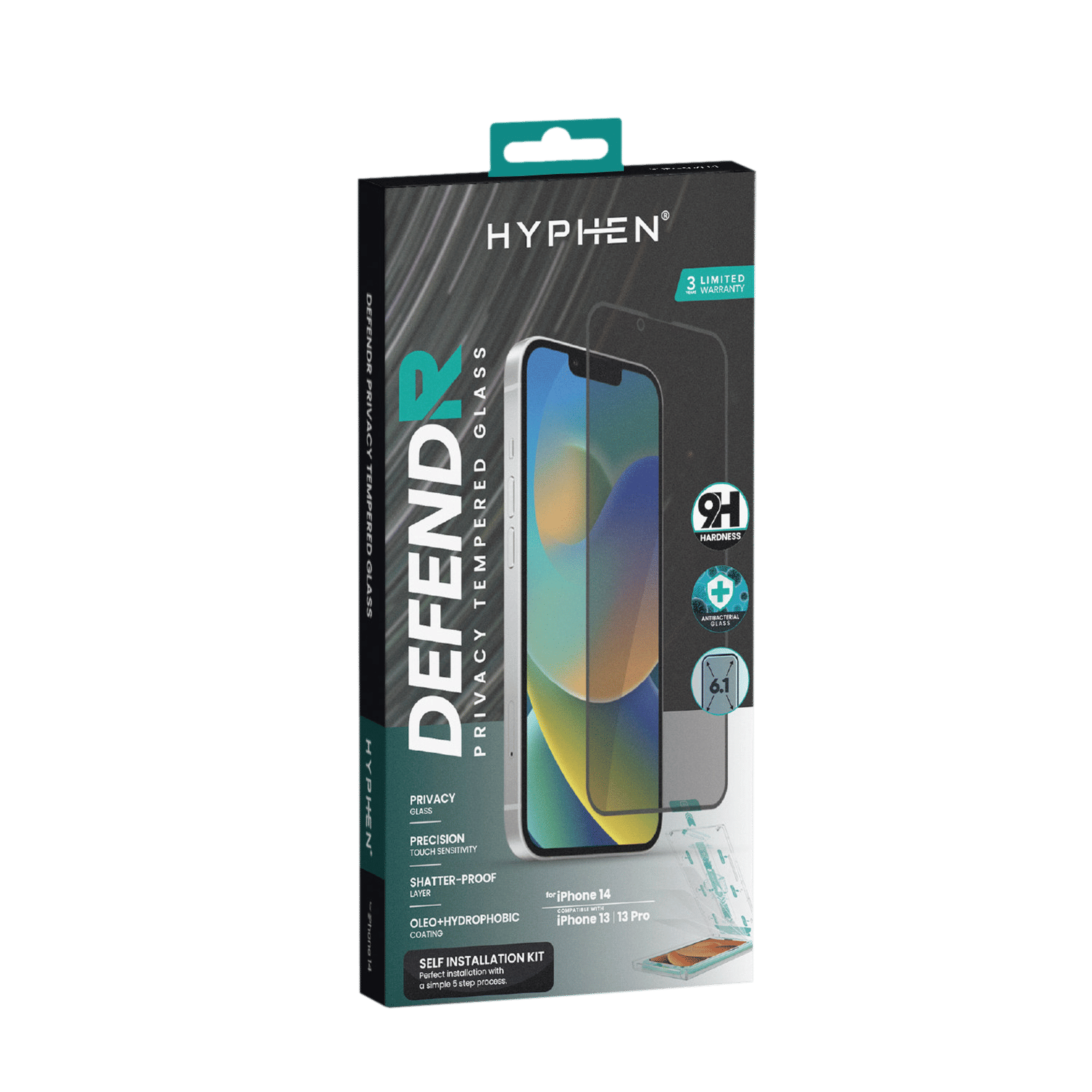 HYPHEN DEFENDR Privacy Tempered Glass for Apple iPhone 14 (Shatter-Proof) HYPHEN DEFENDR Privacy Tempered Glass for Apple iPhone 14 (Shatter-Proof)_9