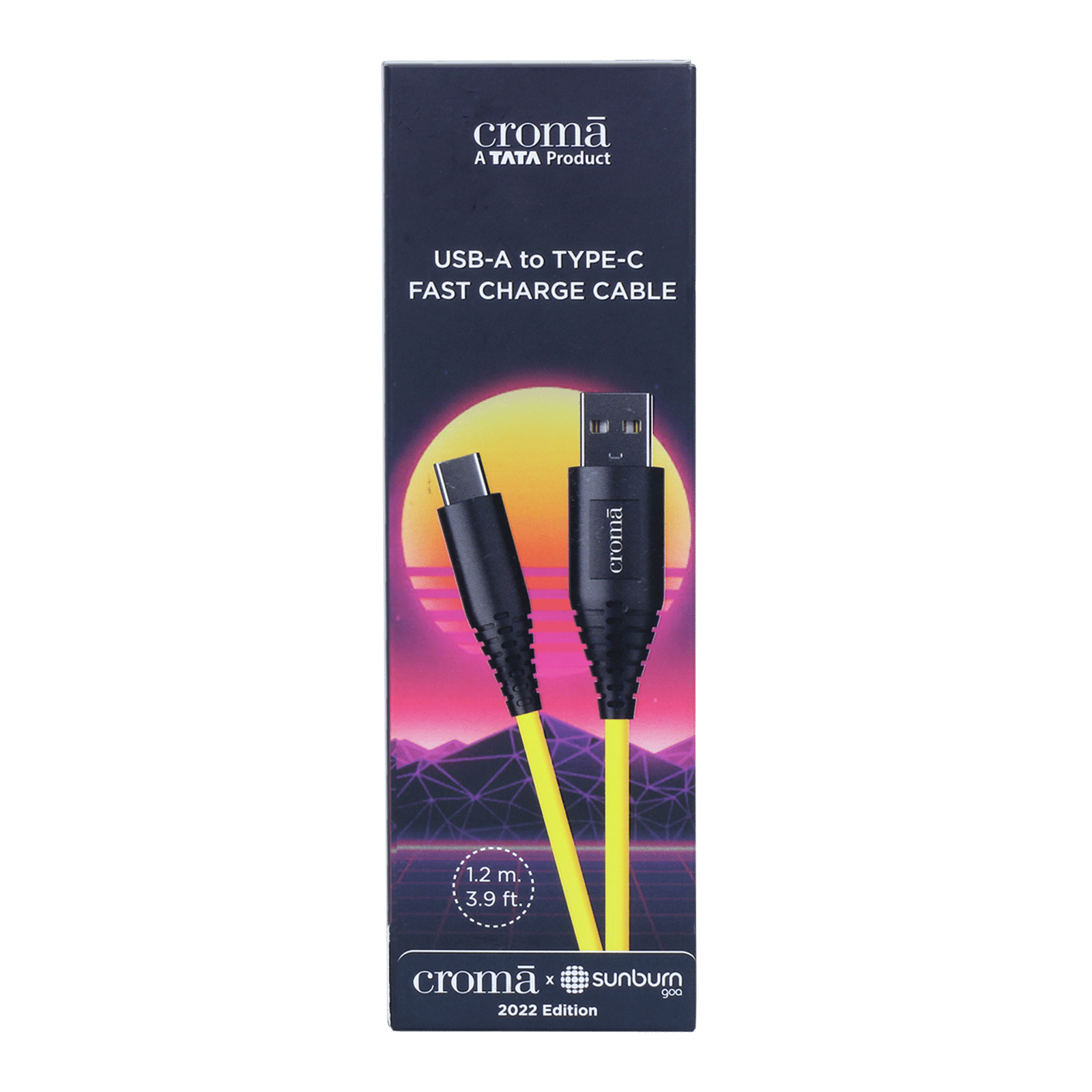Croma Sunburn Edition USB 2.0 Type A to USB 2.0 Type C Charging Cable (Shock Protective, Yellow) Croma Sunburn Edition USB 2.0 Type A to USB 2.0 Type C Charging Cable (Shock Protective, Yellow)_8