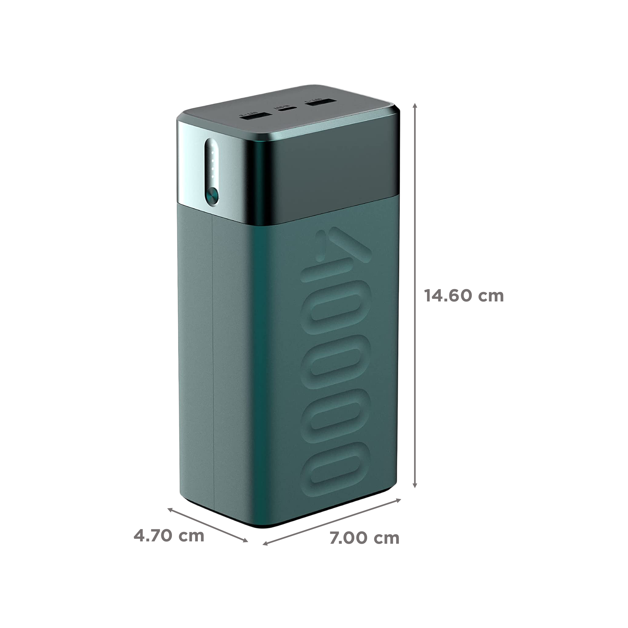 ambrane Stylo Boost 40000 mAh 65W Fast Charging Power Bank (2 Type A and 1 Type C Ports, LED Light Indicator, Green)_2