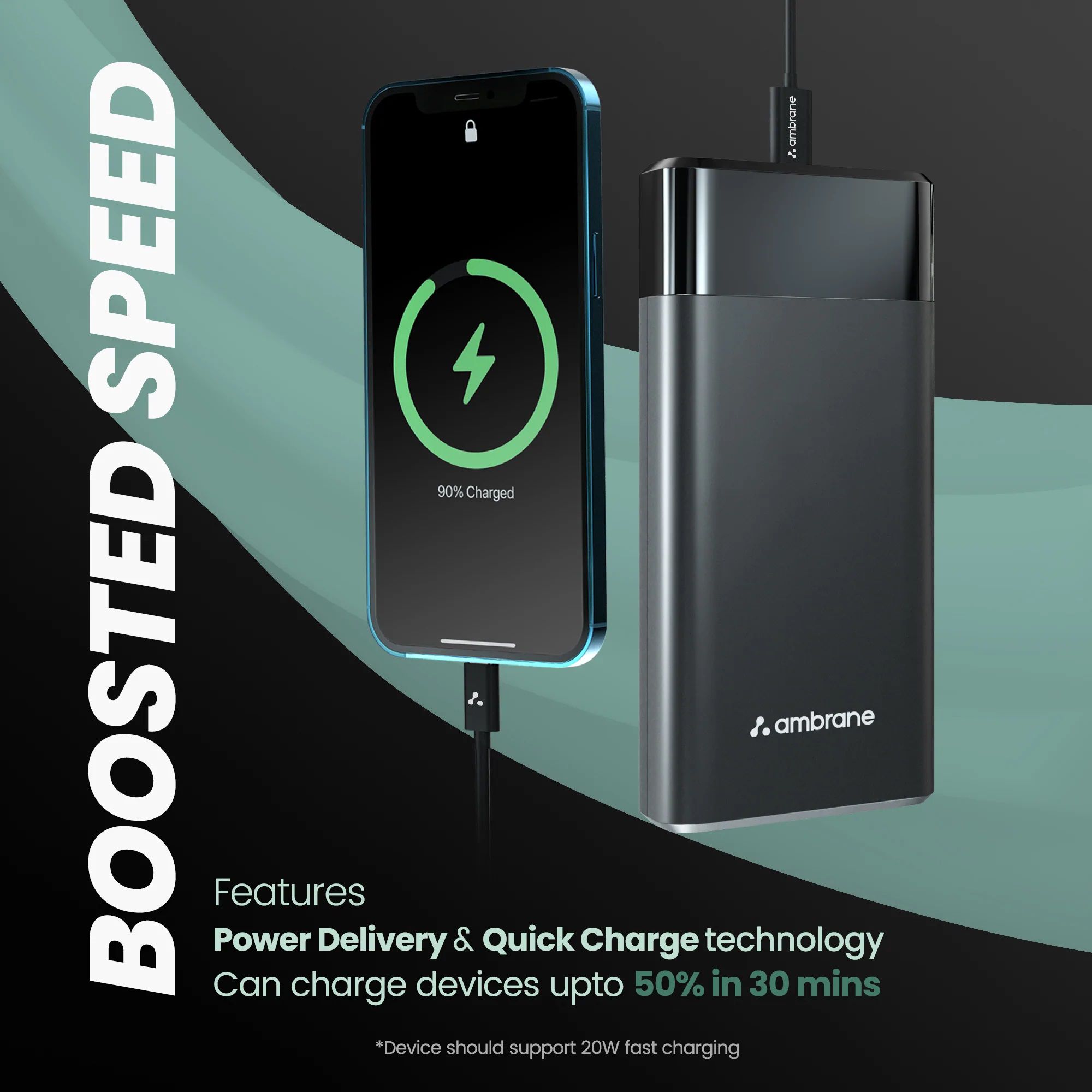 ambrane Stylo Pro 27000 mAh 20W Fast Charging Power Bank (2 Type A and 1 Type C Ports, Quick Charge 3.0, Black) ambrane Stylo Pro 27000 mAh 20W Fast Charging Power Bank (2 Type A and 1 Type C Ports, Quick Charge 3.0, Black)_6