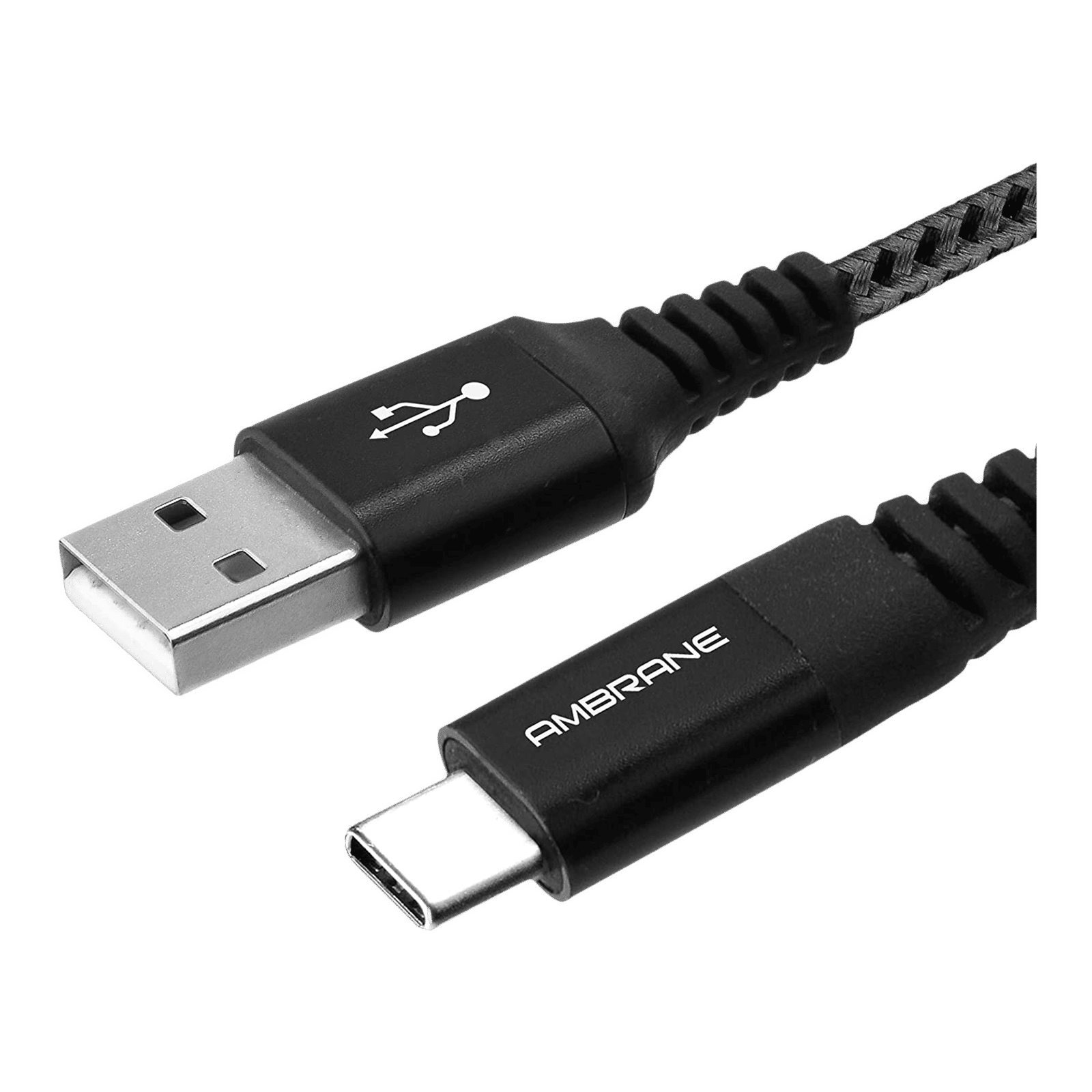 ambrane BCT-15 USB Type A to Type C 4.9 Feet (1.5M) Cable (Quick Charge, Black and Grey) ambrane BCT-15 USB Type A to Type C 4.9 Feet (1.5M) Cable (Quick Charge, Black and Grey)_4