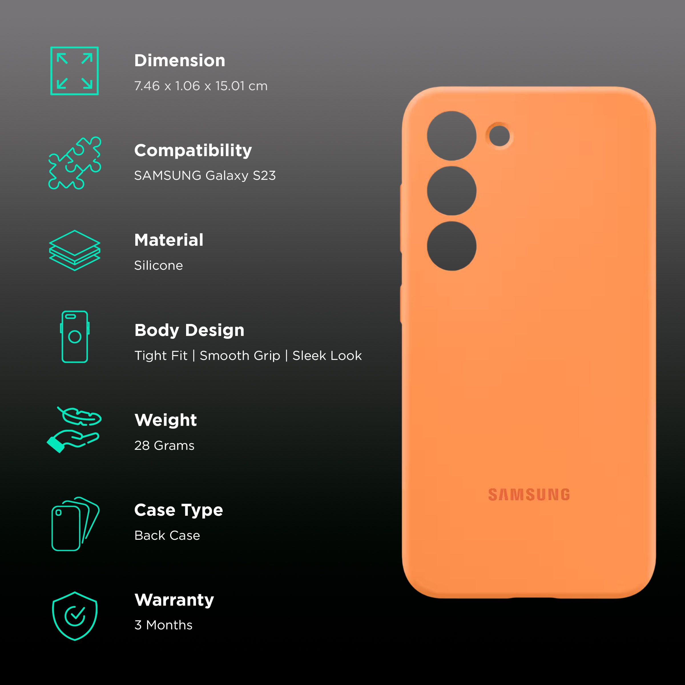 SAMSUNG Soft Silicone Back Case for Galaxy S23 (Orange)_2