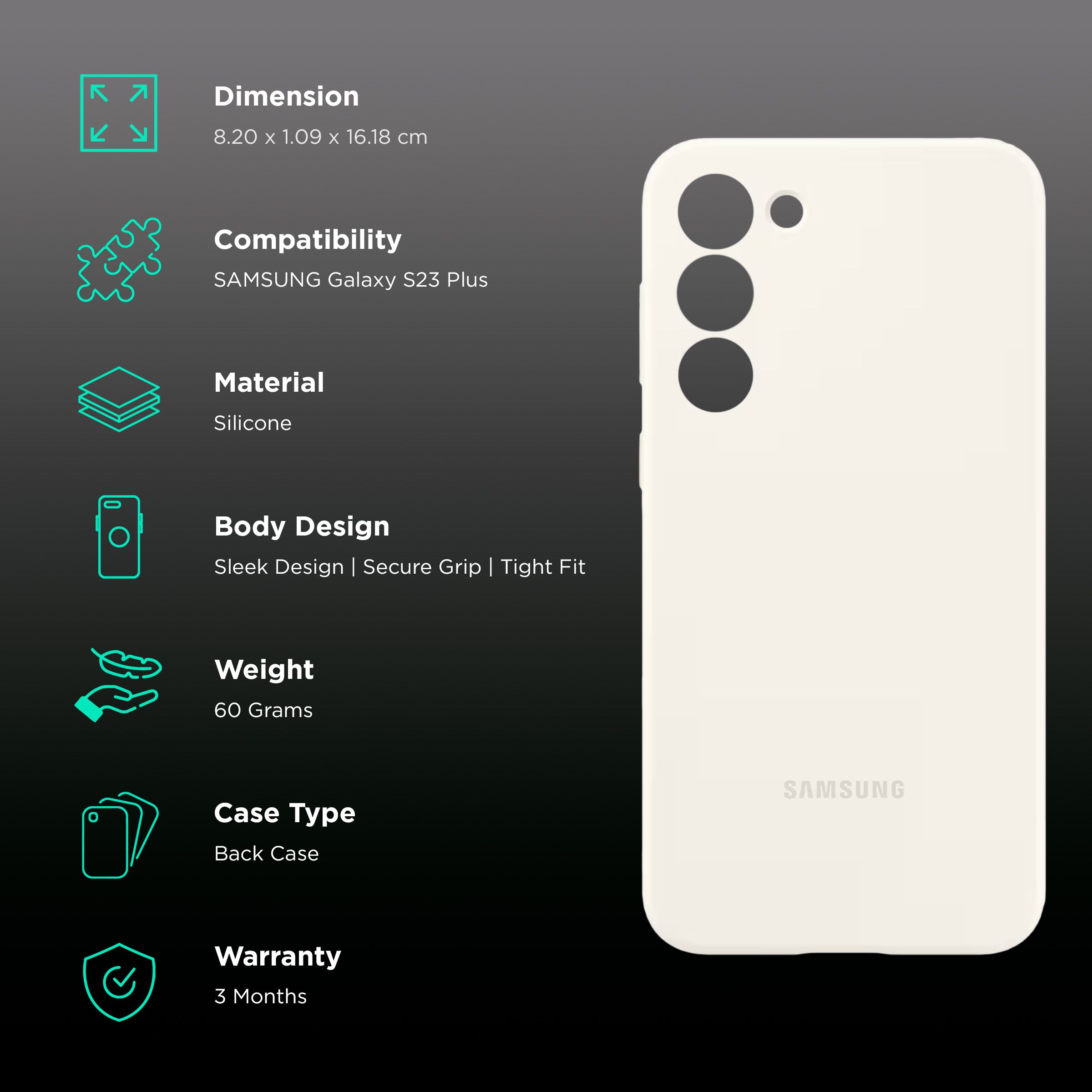 SAMSUNG Soft Silicone Back Case for Galaxy S23 Plus (Cream) SAMSUNG Soft Silicone Back Case for Galaxy S23 Plus (Cream)_2