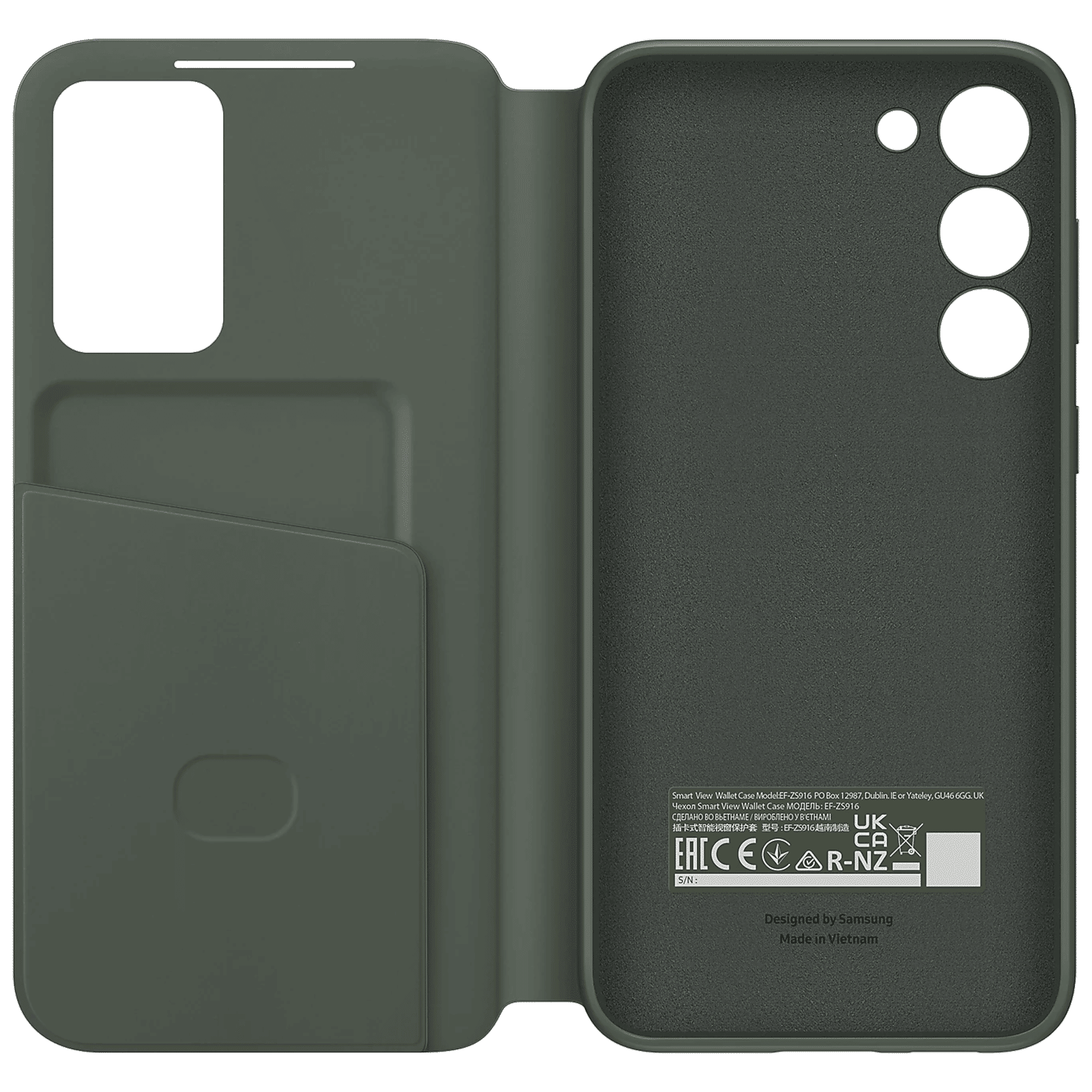 SAMSUNG Smart View Flip Case for Galaxy S23 Plus (Attached Wallet, Green) SAMSUNG Smart View Flip Case for Galaxy S23 Plus (Attached Wallet, Green)_3
