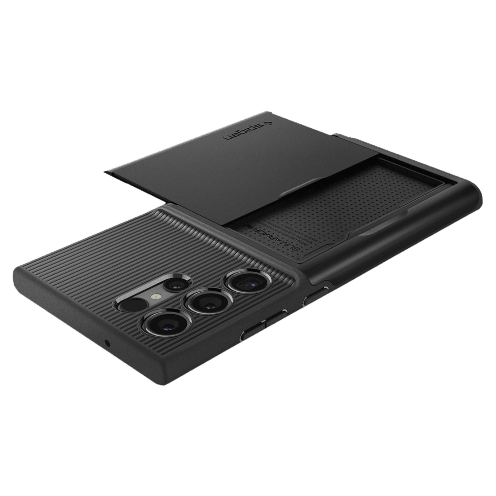 spigen Slim Armor PC and TPU Back Cover for Samsung Galaxy S23 Ultra (Card Slot, Black)_12