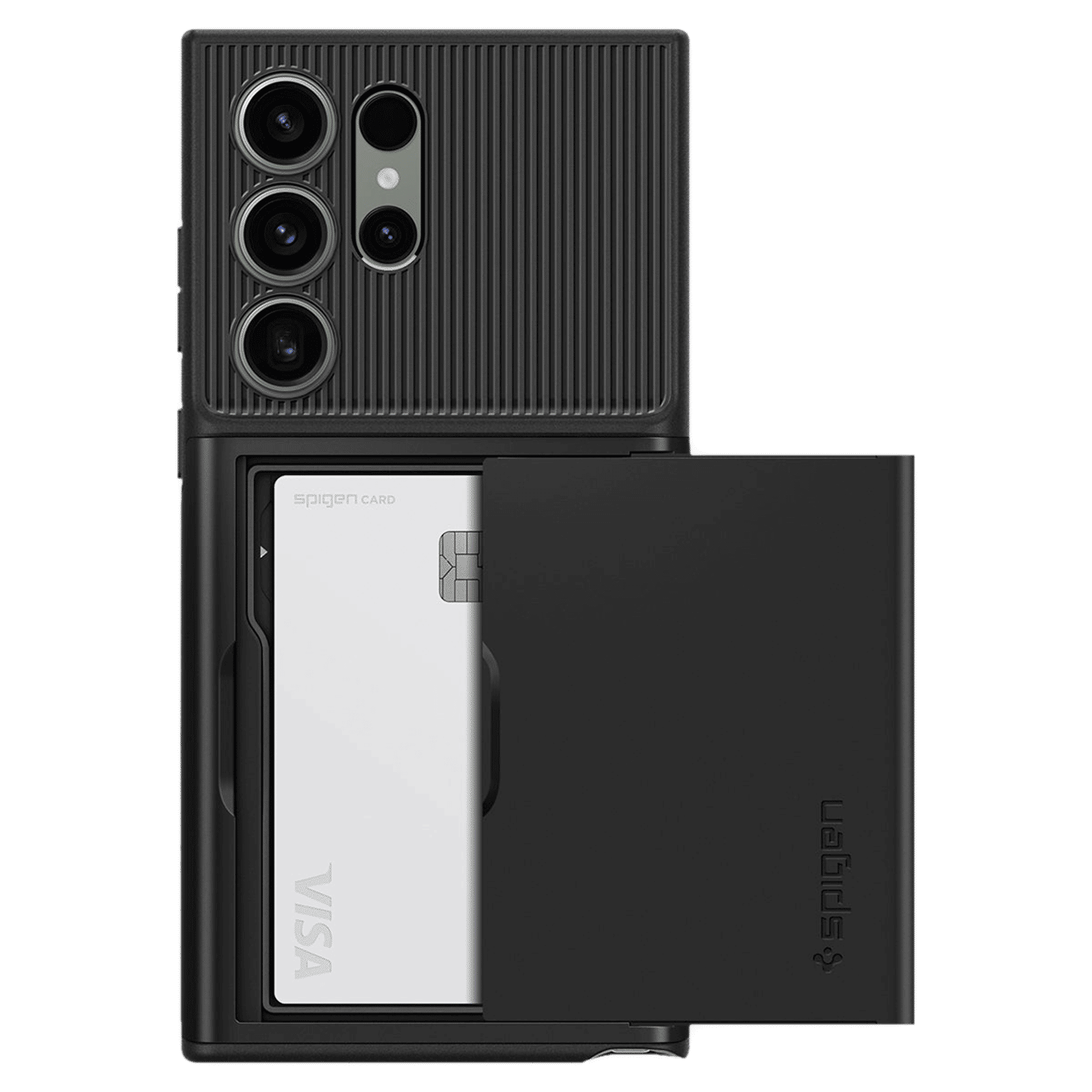 spigen Slim Armor PC and TPU Back Cover for Samsung Galaxy S23 Ultra (Card Slot, Black)_13