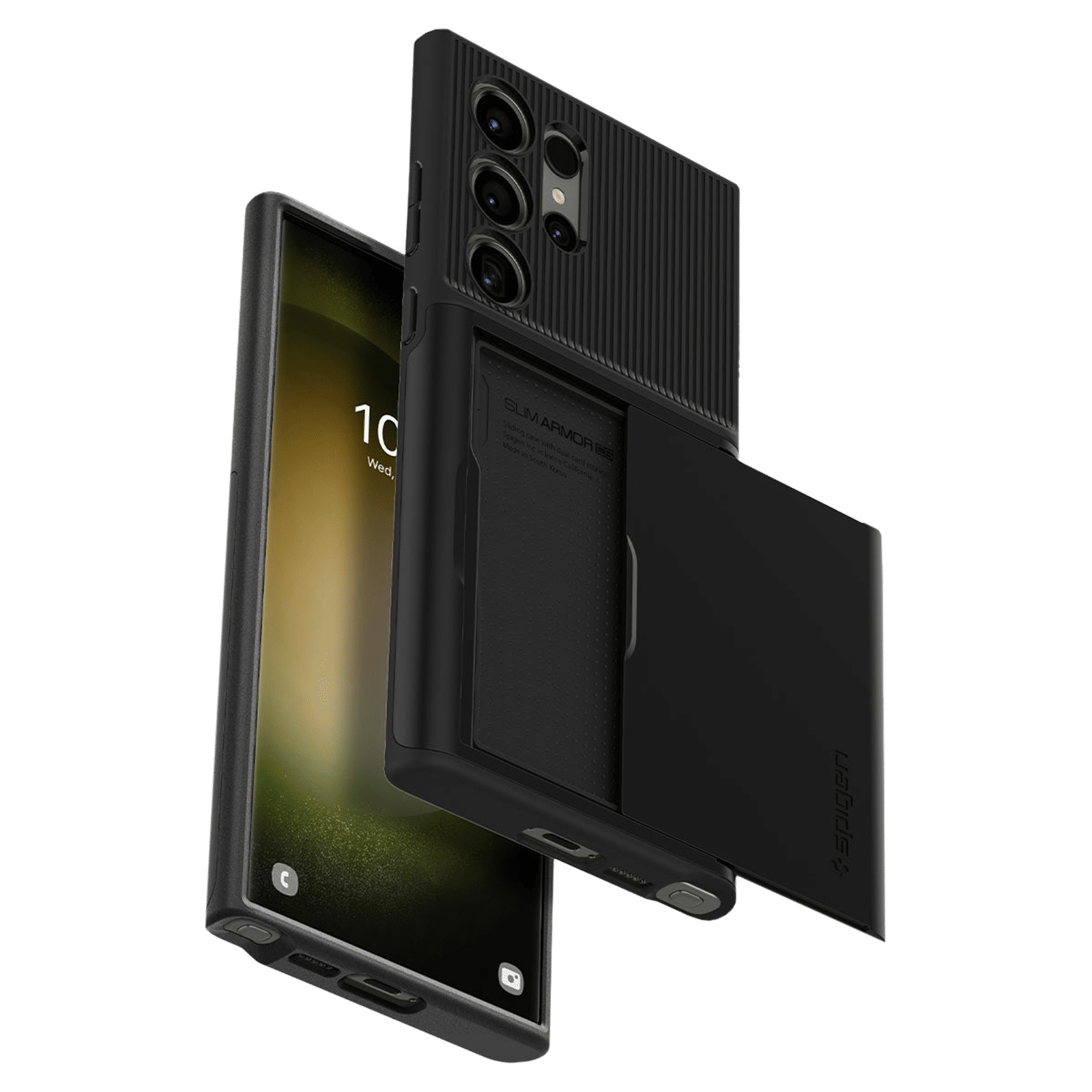 spigen Slim Armor PC and TPU Back Cover for Samsung Galaxy S23 Ultra (Card Slot, Black)_10