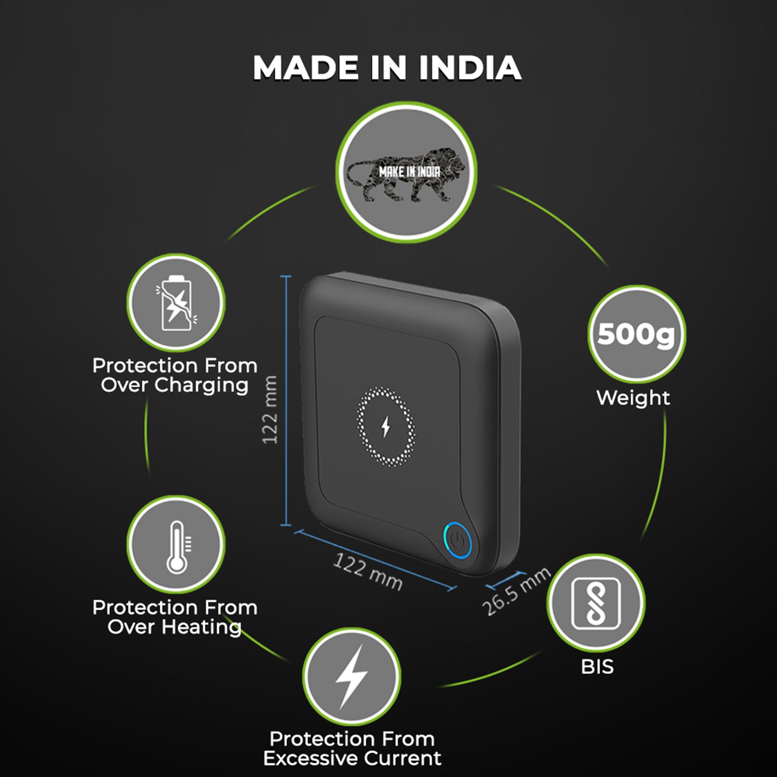 ultraprolink Juice-Up 24000 mAh 120W Fast Charging Power Bank (2 Type C, 1 Type A & 1 DC Ports, Magsafe Charging, Black)_15