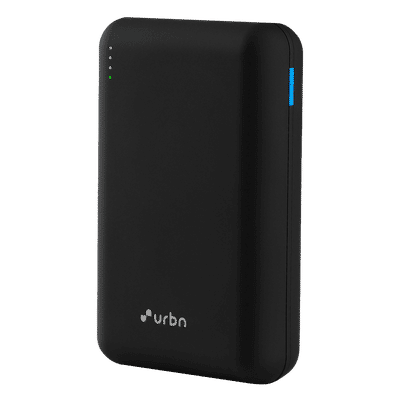 urbn 20000 mAh 22.5W Fast Charging Power Bank (1 Type A & 2 Type C Ports, 12 Layer Circuit Protection, Black)