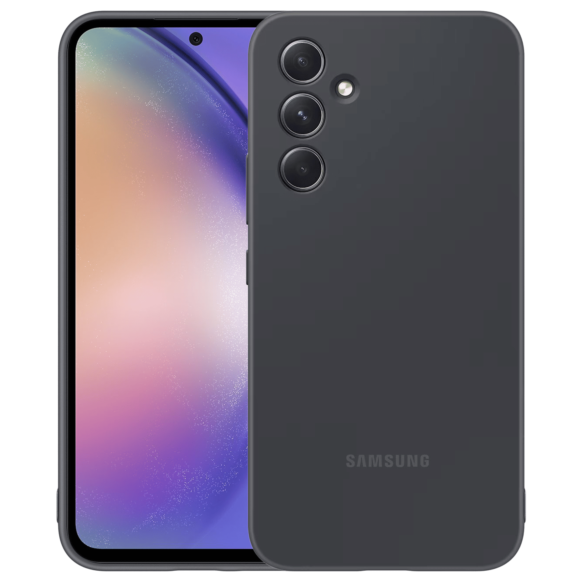 SAMSUNG Silicone Back Cover for Galaxy A54 (Camera Protection, Black)_1
