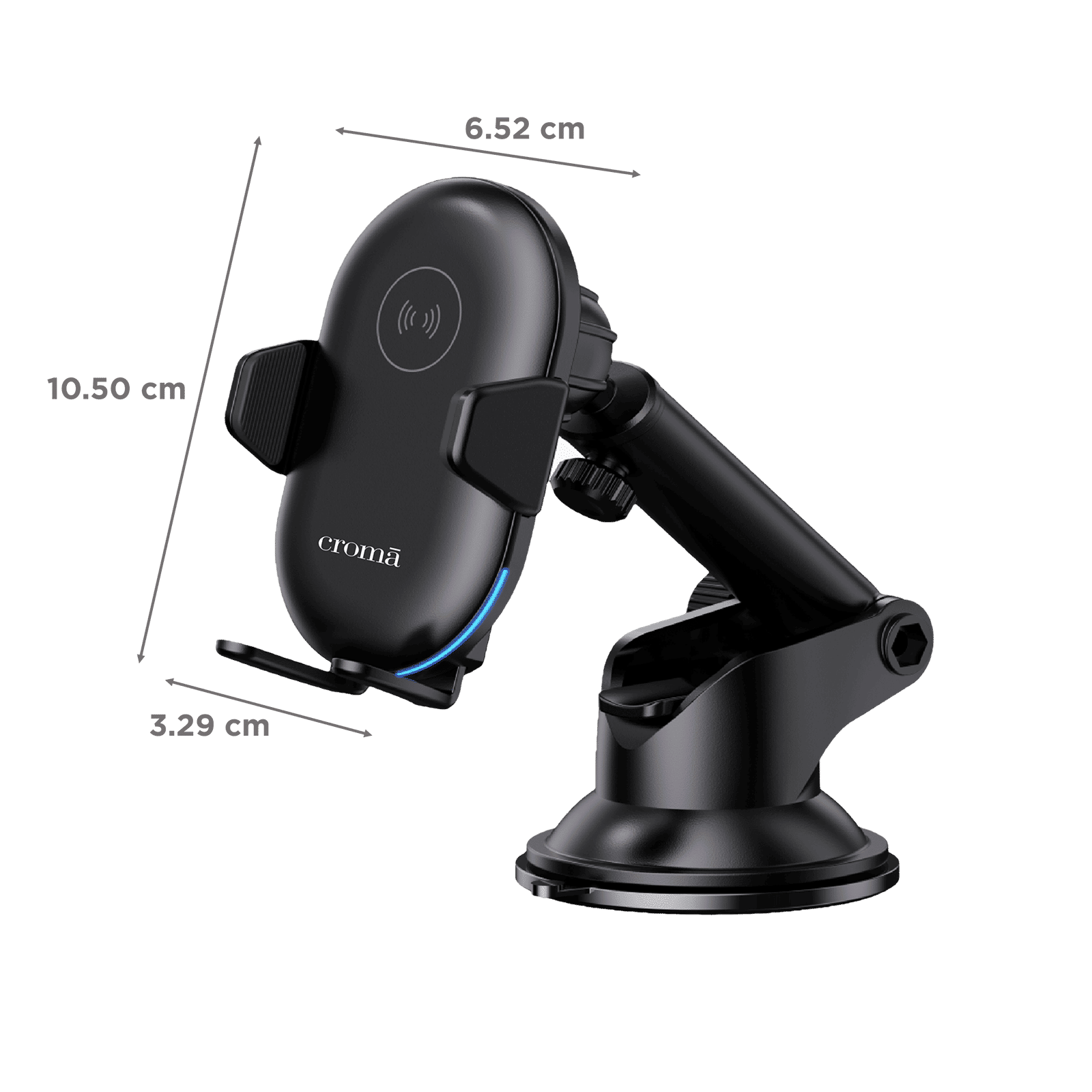 Croma Dashboard Mobile Holder (Infrared Sensor Lock, Black)_2