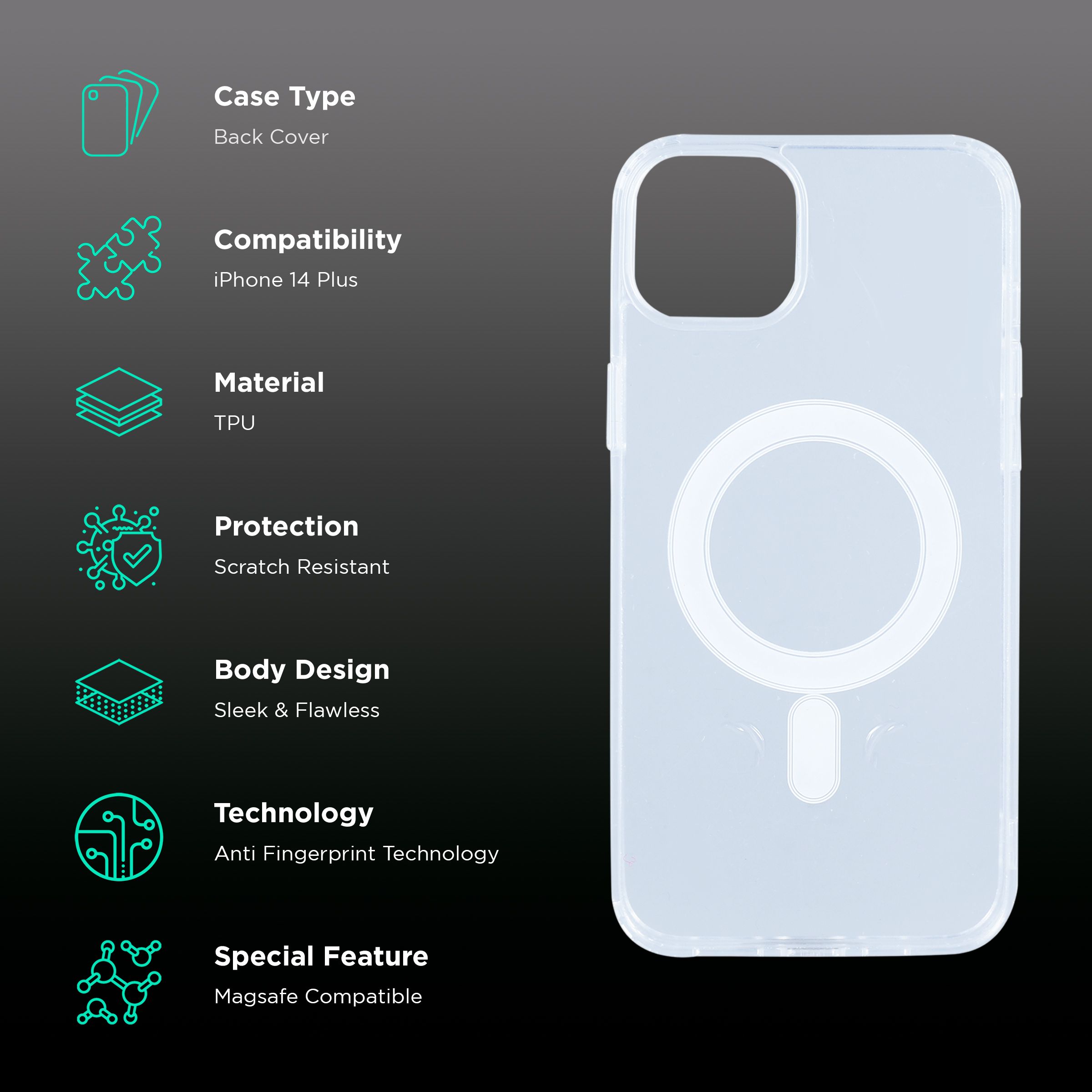 Croma TPU Back Case for Apple iPhone 14 Plus (Apple Compatible, Transparent) Croma TPU Back Case for Apple iPhone 14 Plus (Apple Compatible, Transparent)_2