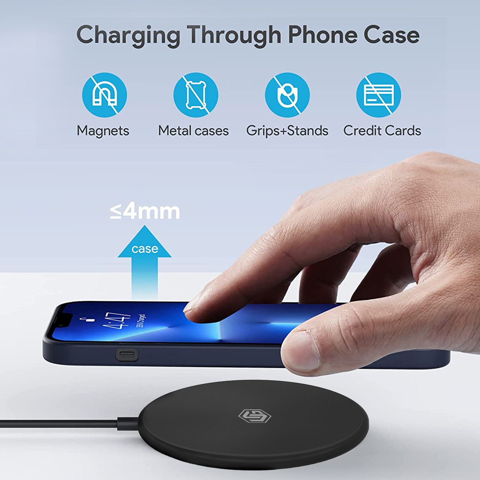 UNIGEN Unipad 200 15W Wireless Charger for Smartphones and Earbuds (Qi Certified, Safe Charging, Black)_8