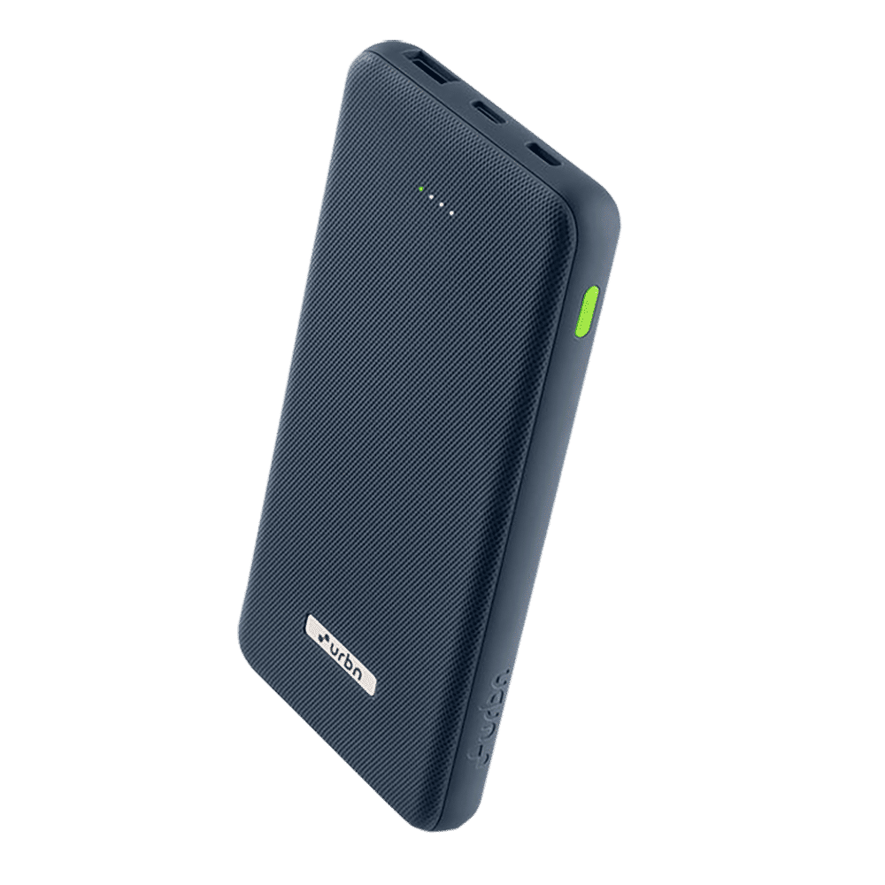 urbn UPR105 10000 mAh 22.5W Fast Charging Power Bank (1 USB Type A and 2 Type C Ports, Ultra Slim, Power Delivery Compatible, Blue)_4