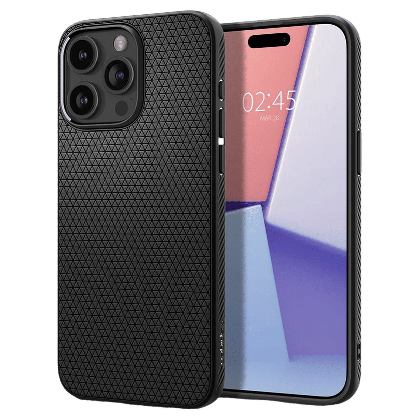 spigen Liquid Air Soft TPU Back Cover for iPhone 15 Pro Max (Air Cushion Technology, Matte Black)_1