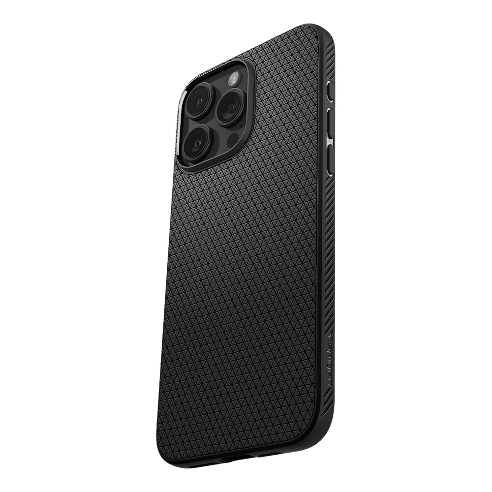 spigen Liquid Air Soft TPU Back Cover for iPhone 15 Pro Max (Air Cushion Technology, Matte Black)_12