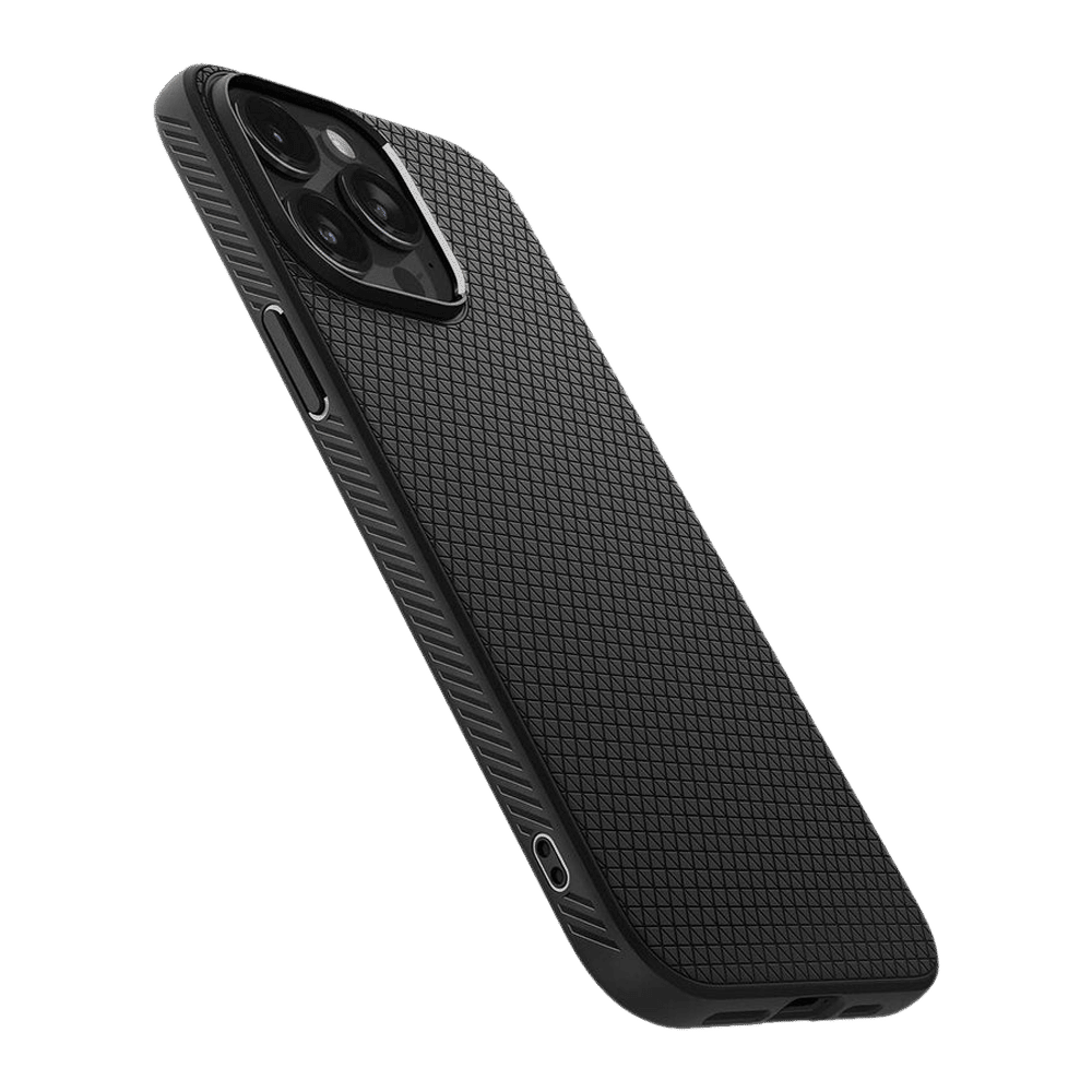 spigen Liquid Air Soft TPU Back Cover for iPhone 15 Pro Max (Air Cushion Technology, Matte Black)_6
