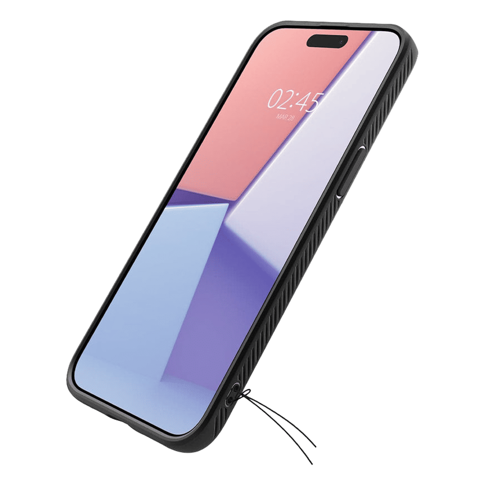 spigen Liquid Air Soft TPU Back Cover for iPhone 15 Pro Max (Air Cushion Technology, Matte Black)_8