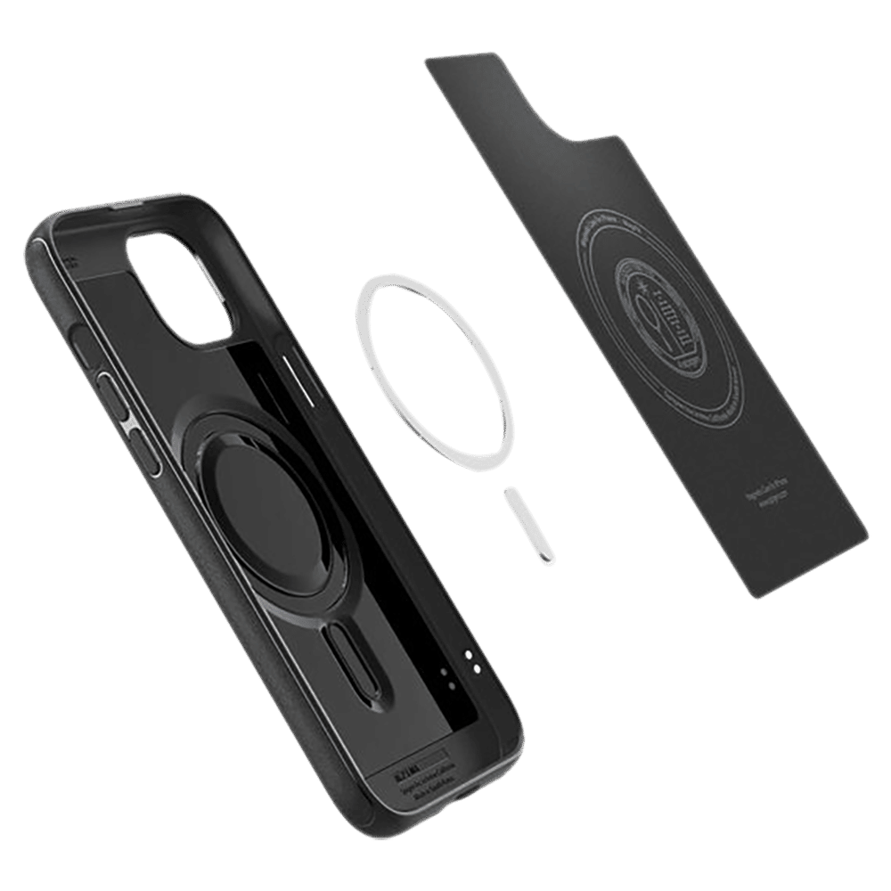 spigen Mag Armor MagFit Thermoplastic Polyurethane Back Case for iPhone 15 Plus (Air Cushion Technology, Matte Black)_9
